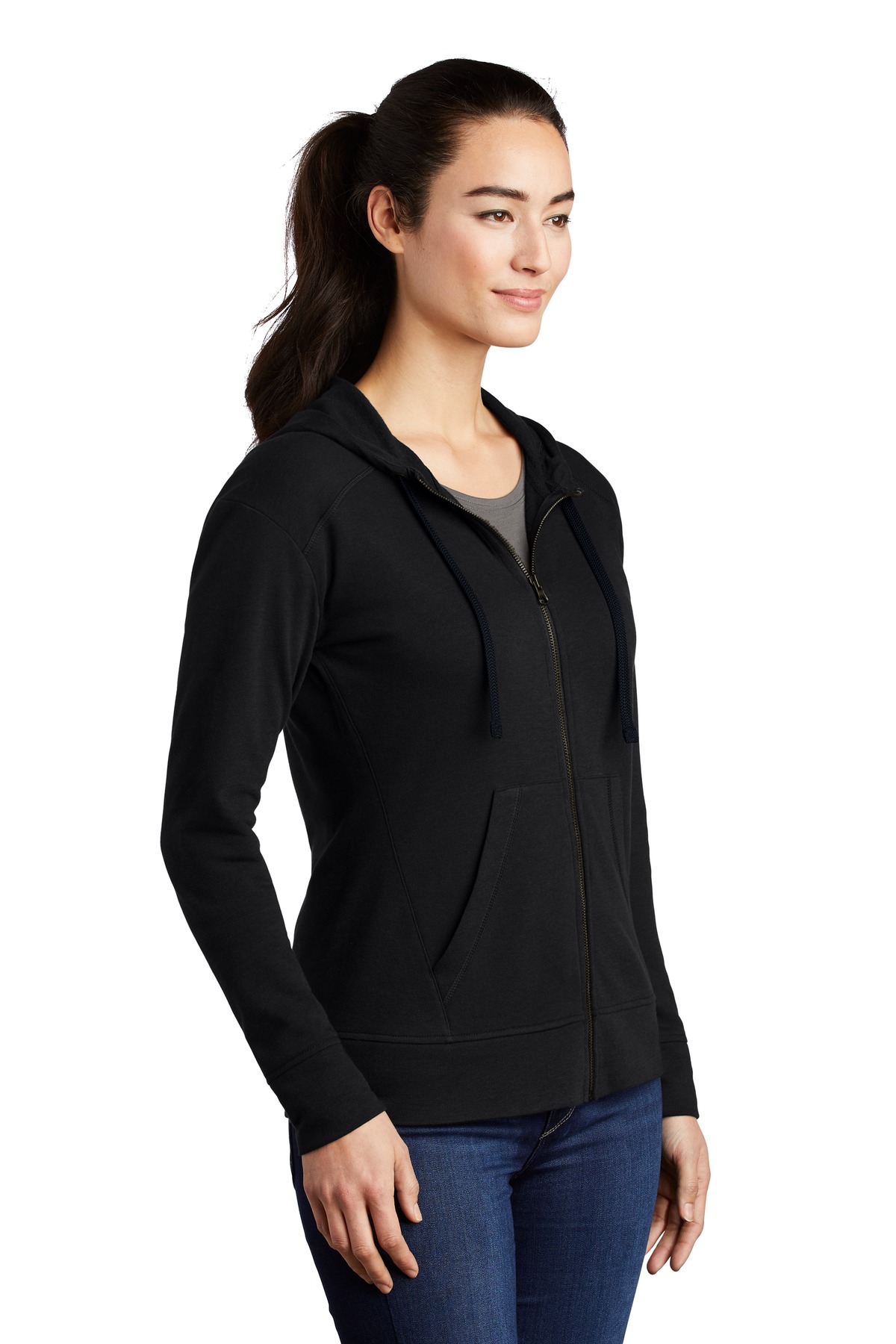 Sport-Tek Women's PosiCharge Tri-Blend Wicking Fleece Full-Zip Hooded Jacket LST293