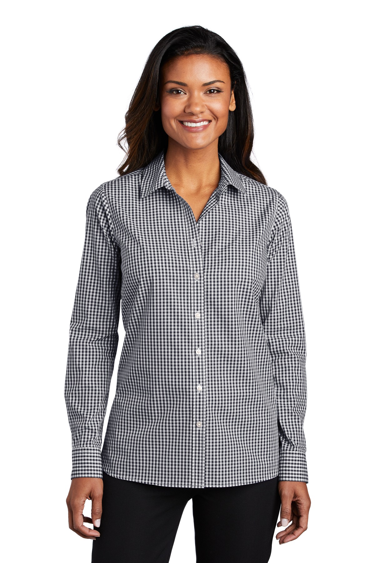 Port Authority Ladies Broadcloth Gingham Easy Care Shirt-Port Authority