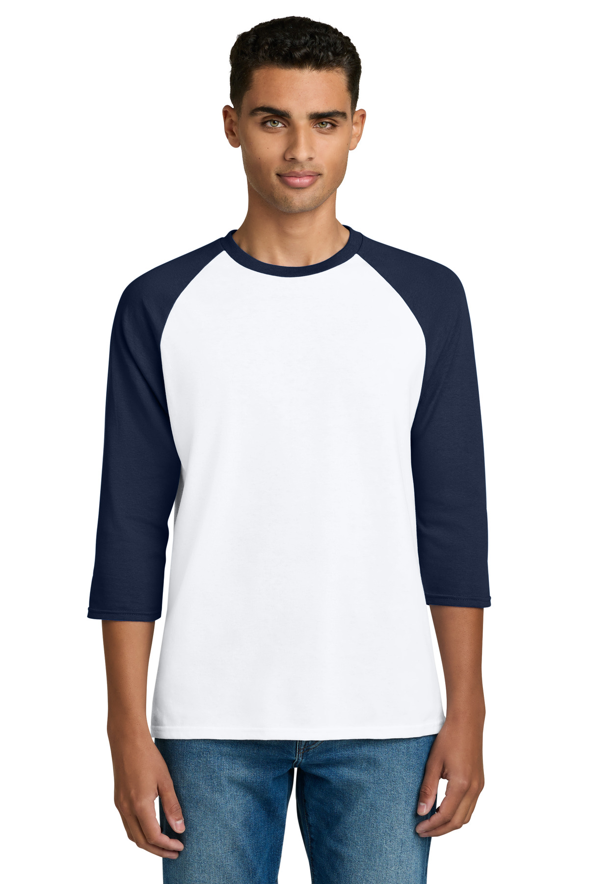 Gildan ® Heavy Cotton ™ 3/4-Sleeve Raglan T-Shirt. 5700 - White/ Navy