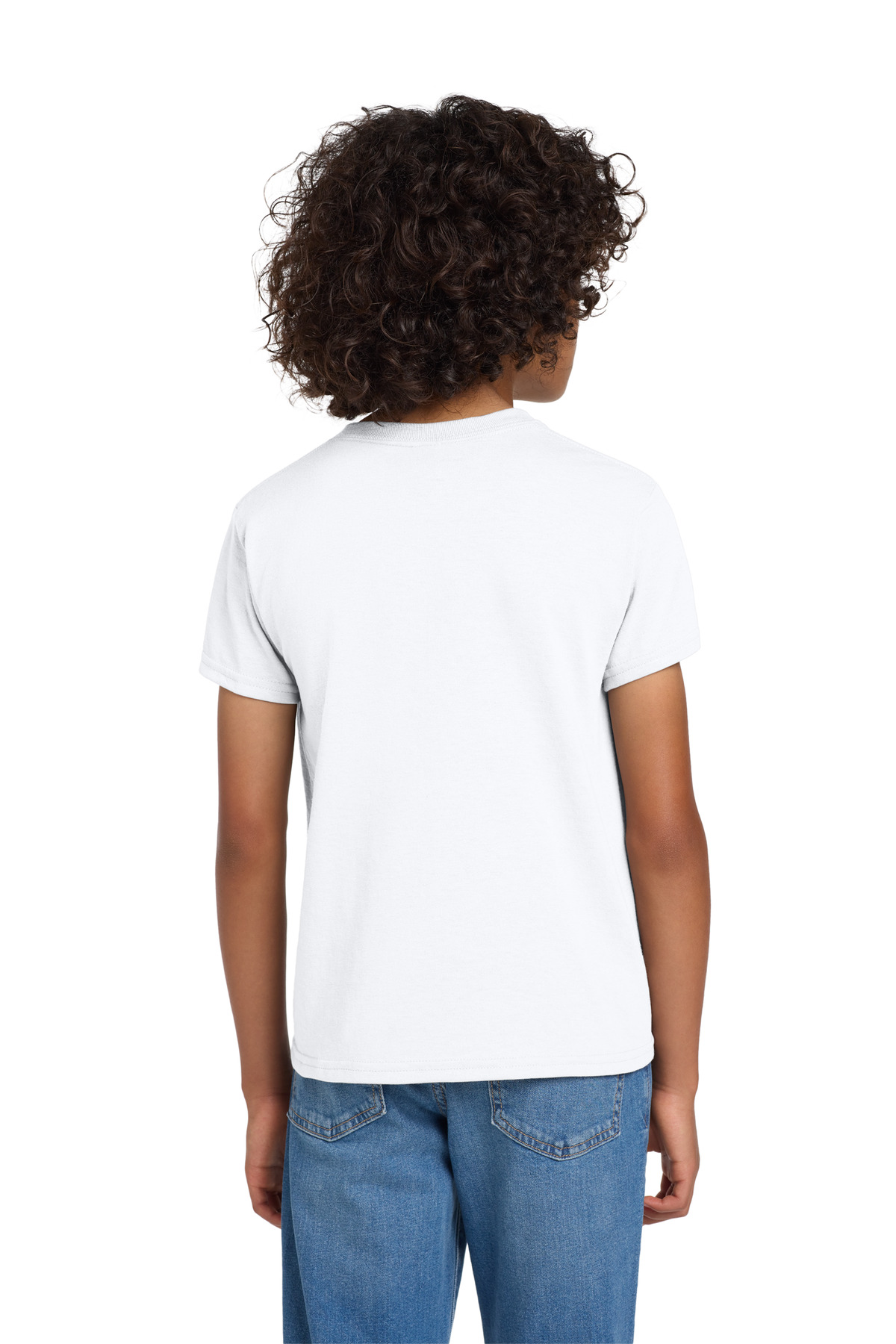 Gildan Youth DryBlend 50 Cotton/50 Poly T-Shirt. back view