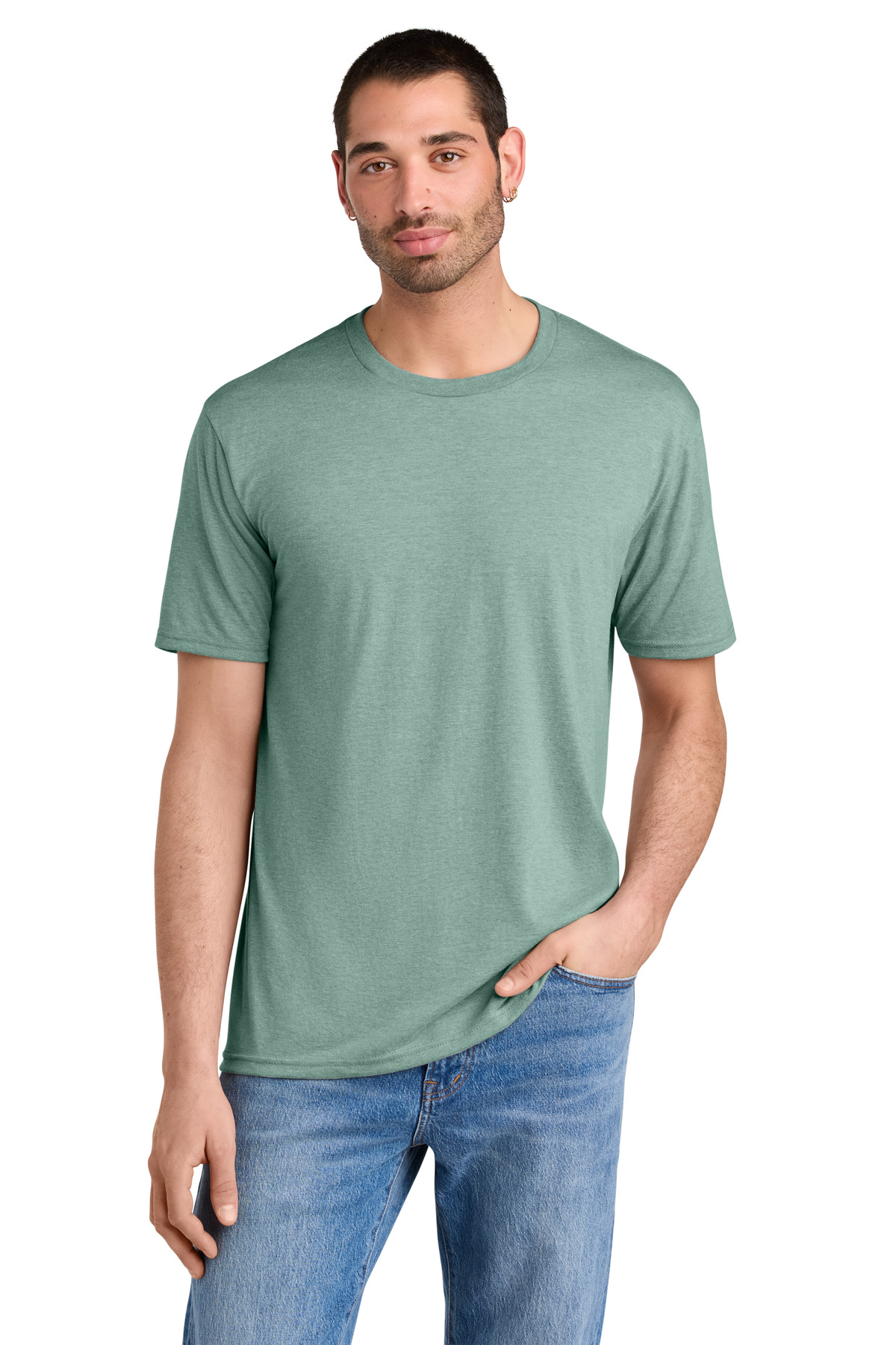 District ® Perfect Tri ® Tee. DM130 - Heathered Dusty Sage
