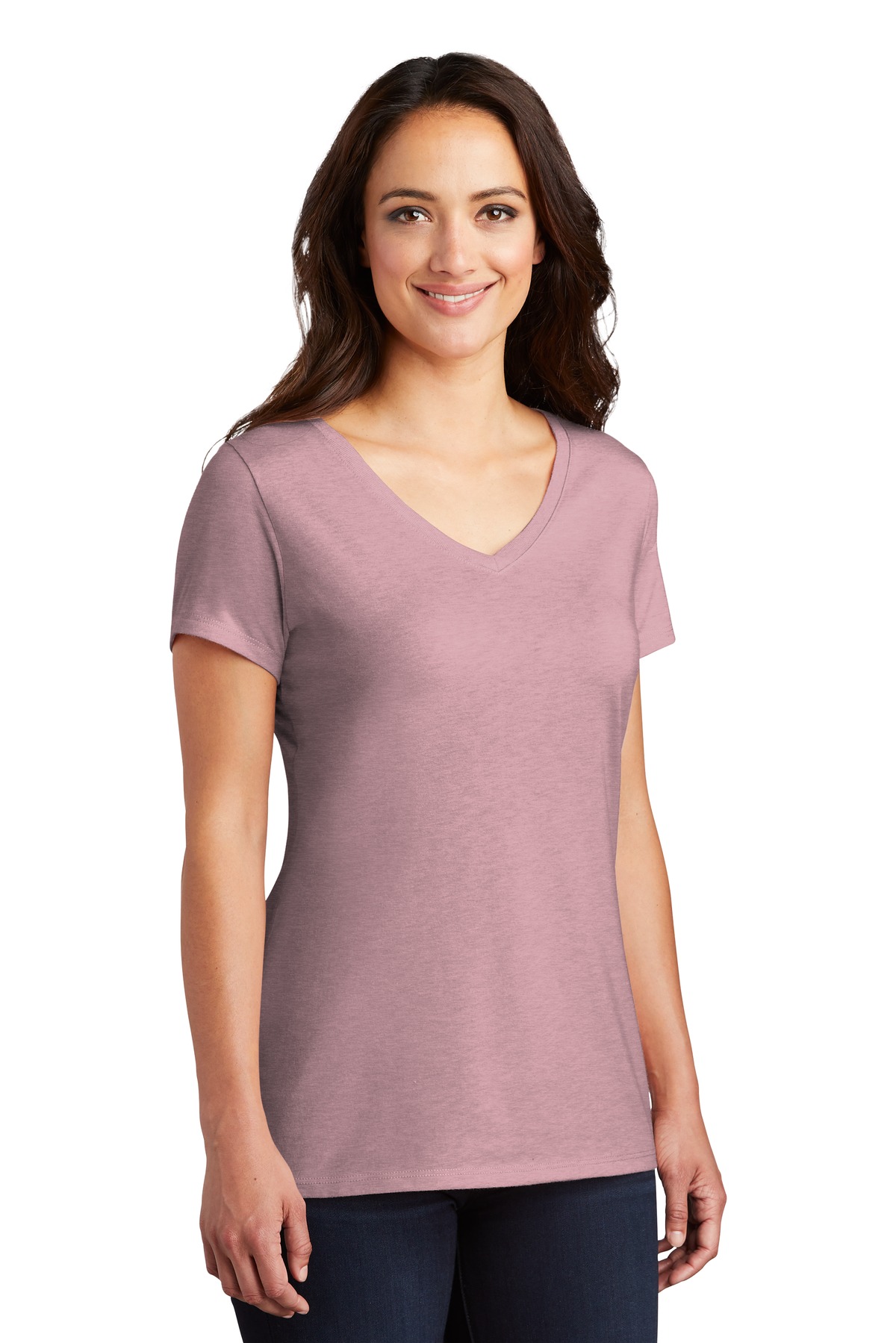 District Women's Perfect Tri V-Neck Tee. DM1350L