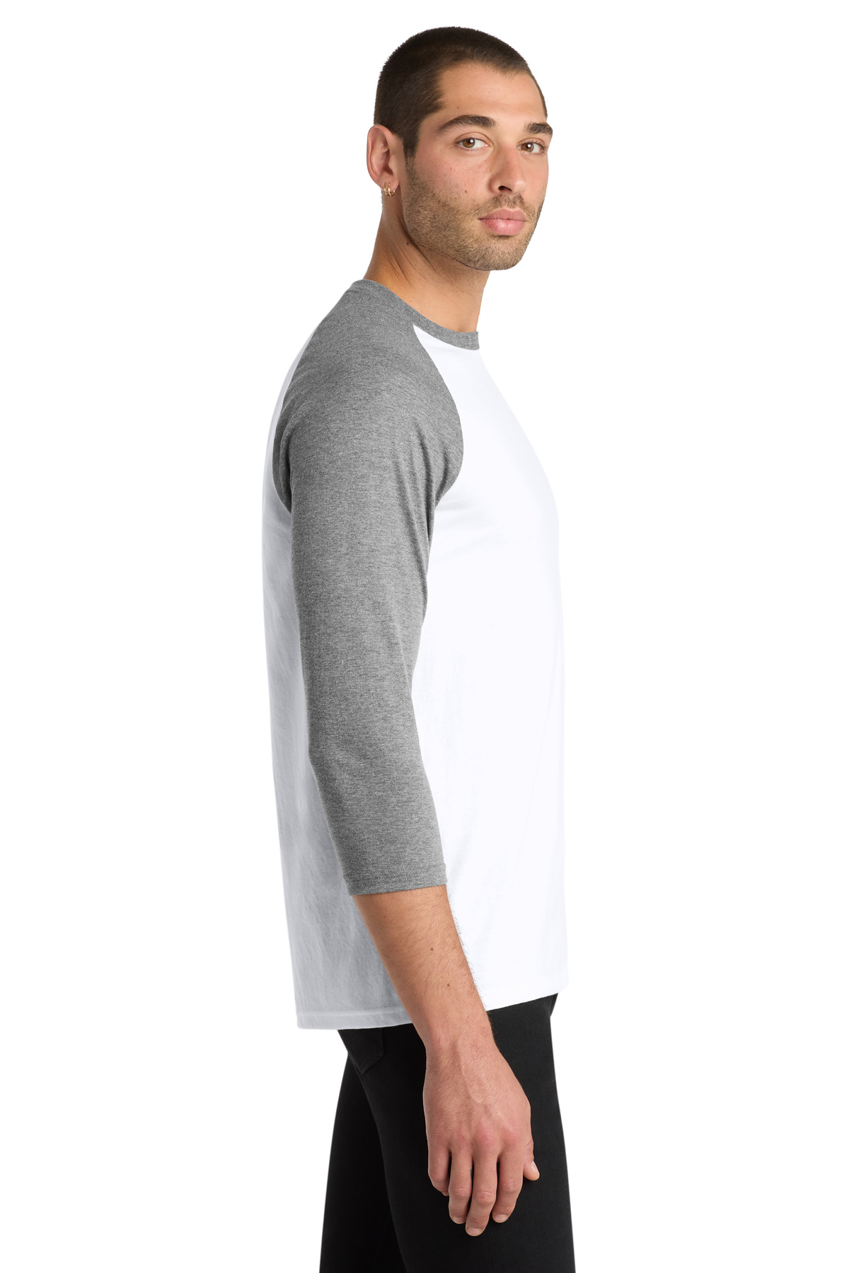 District Perfect Tri 3/4-Sleeve Raglan. DM136