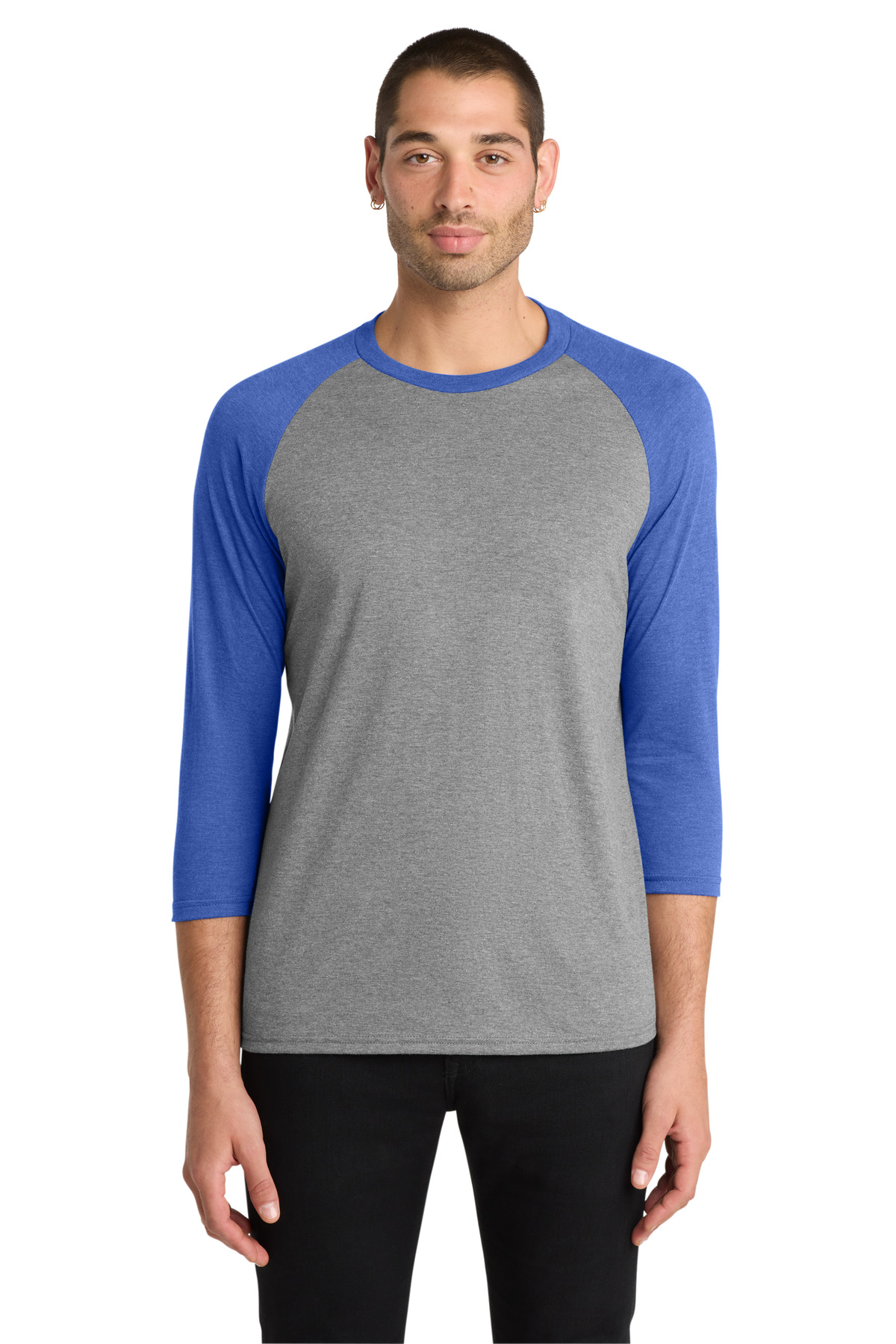 District Perfect Tri 3/4-Sleeve Raglan. DM136