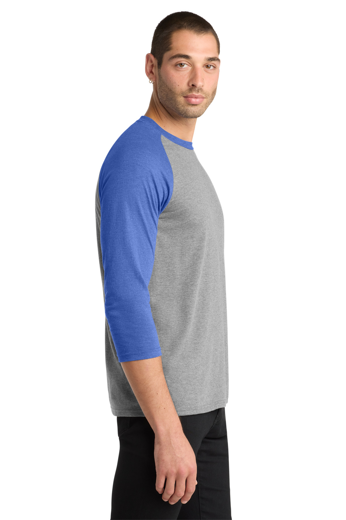 District Perfect Tri 3/4-Sleeve Raglan. DM136