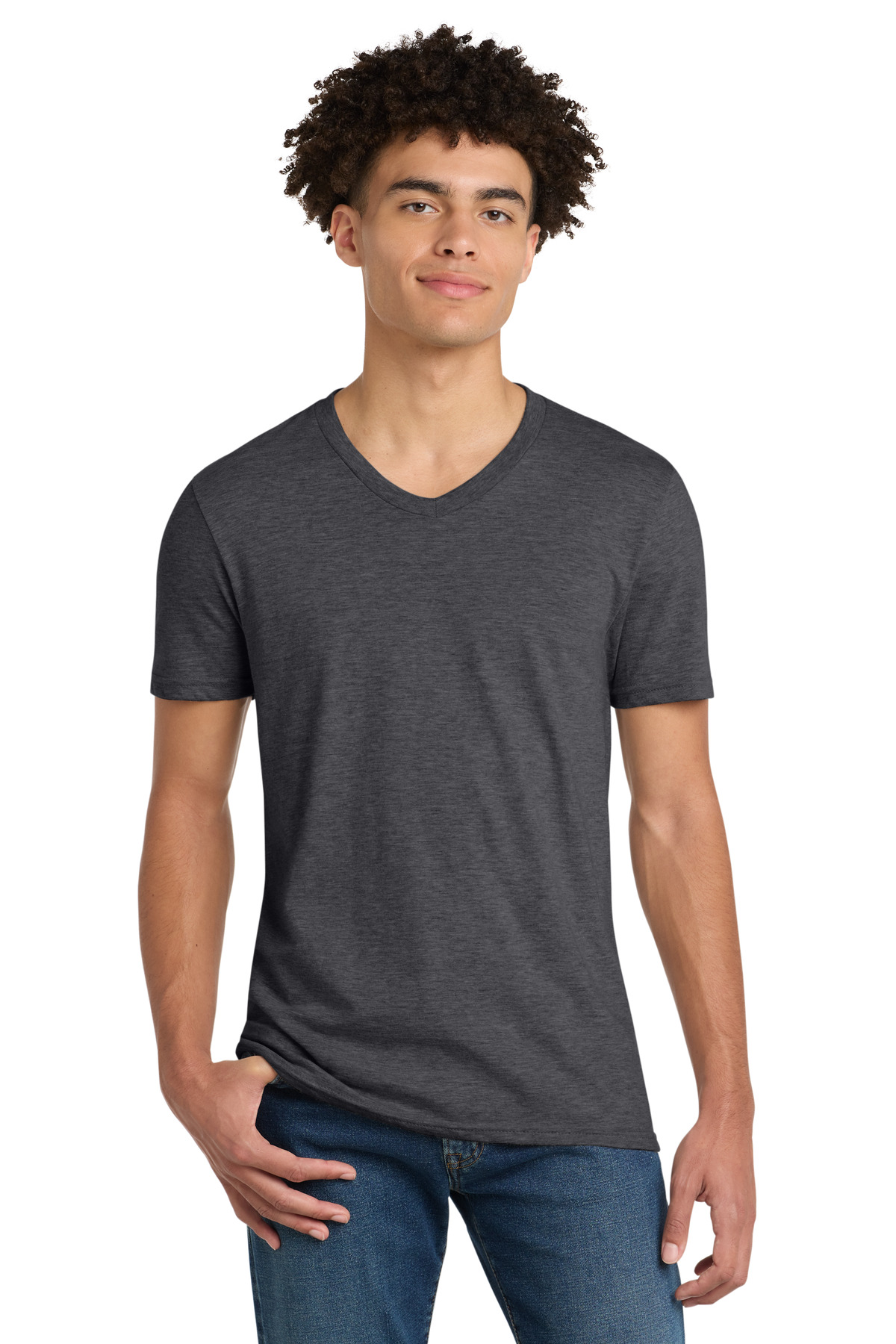 District ® Very Important Tee ® V-Neck. DT6500 - Heathered Charcoal