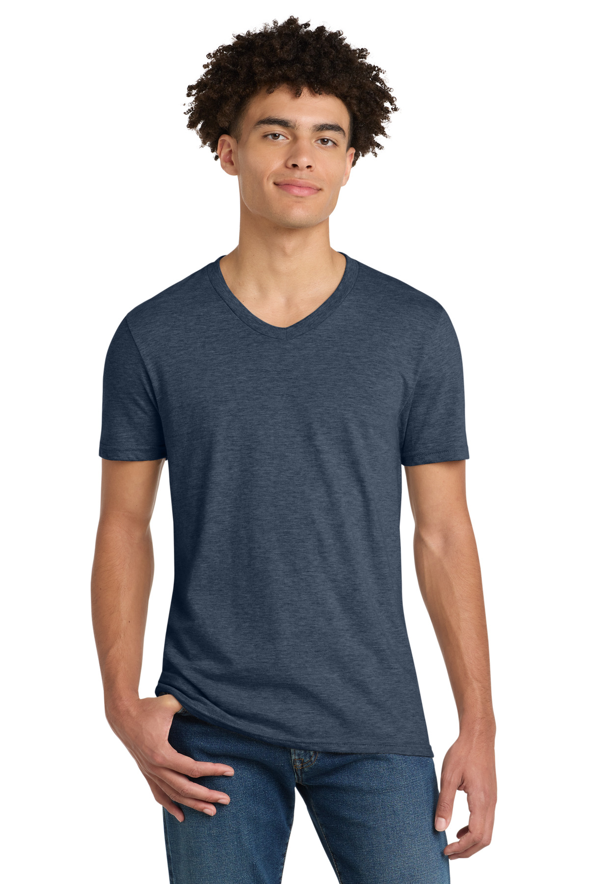 District ® Very Important Tee ® V-Neck. DT6500 - Heathered Navy