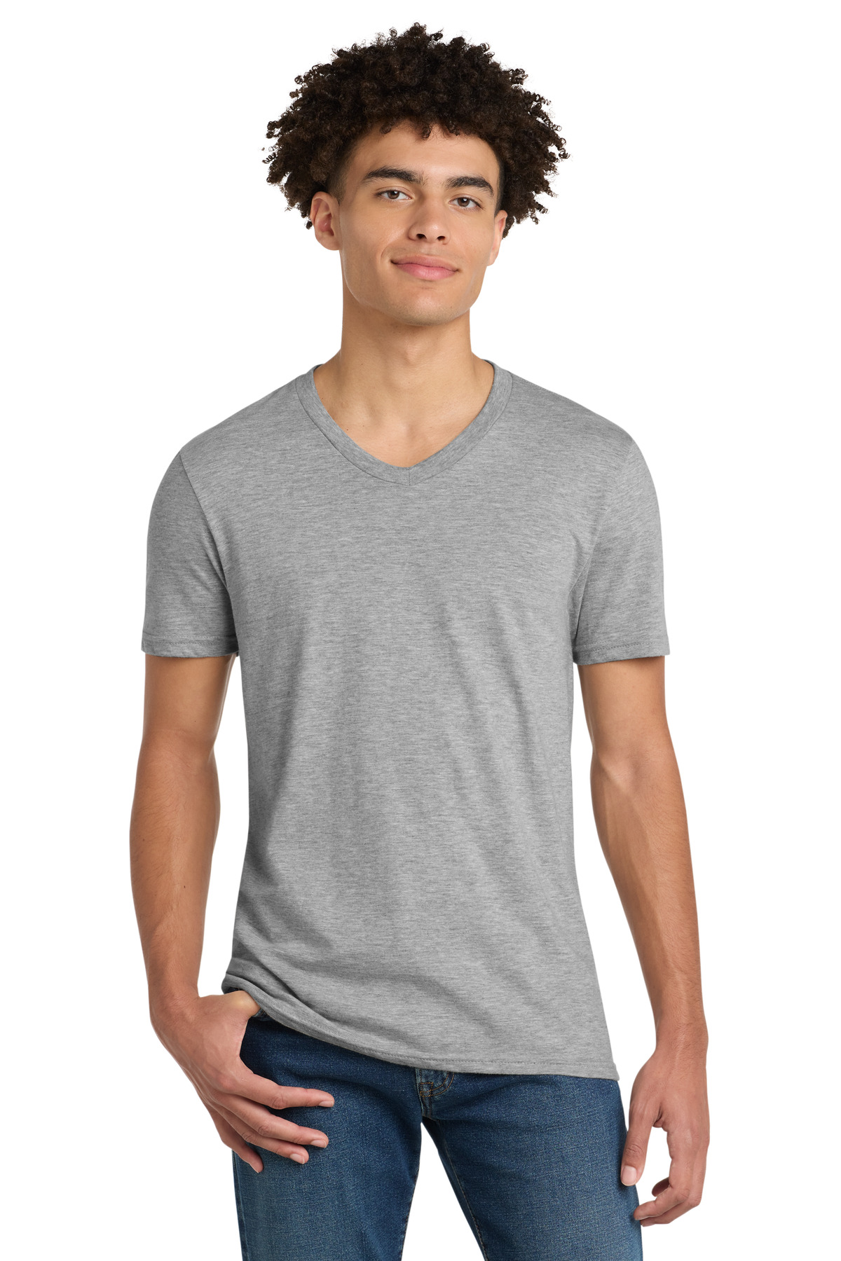 District ® Very Important Tee ® V-Neck. DT6500 - Light Heather Grey