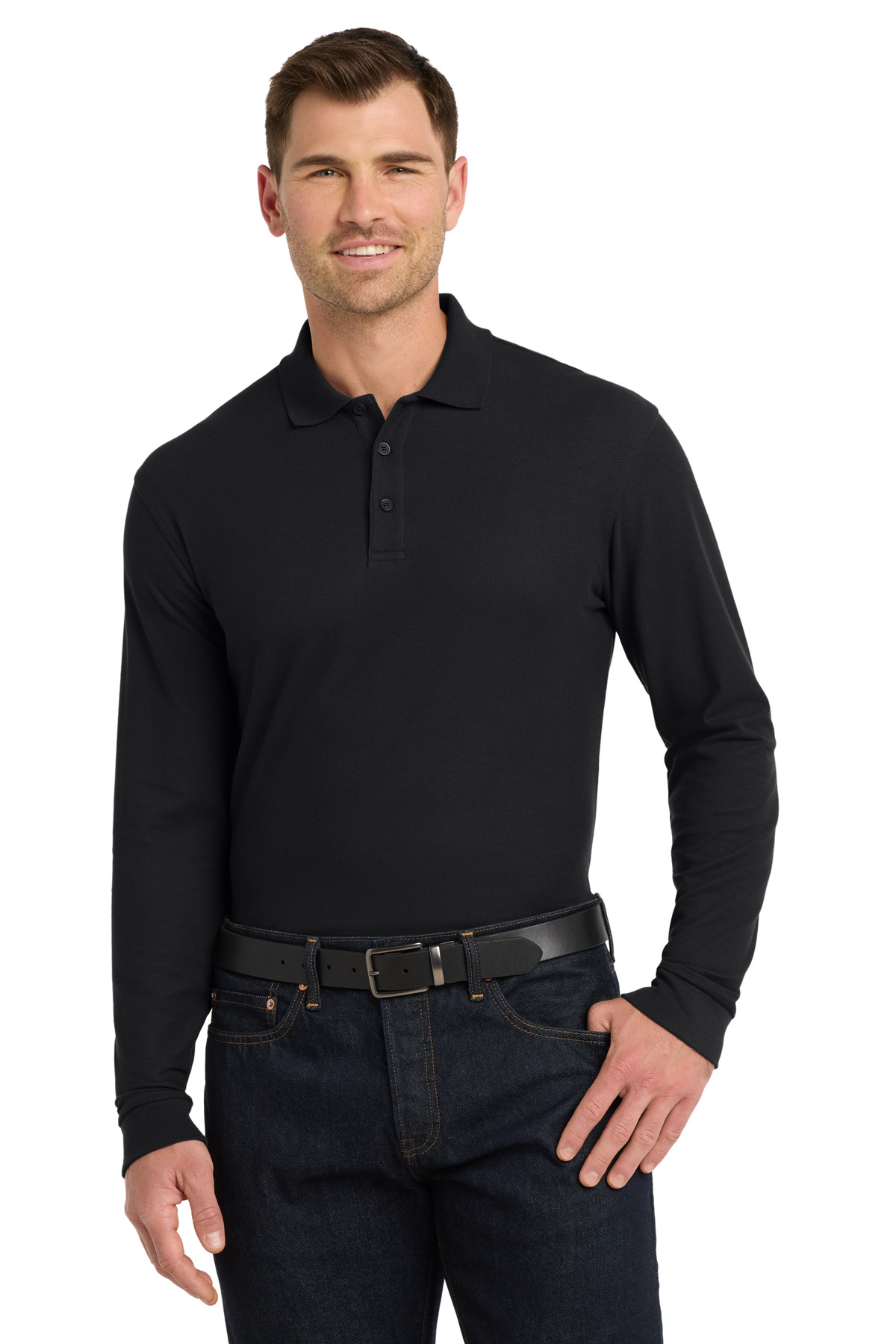 Port Authority ® Long Sleeve Core Classic Pique Polo. K100LS - Image 2