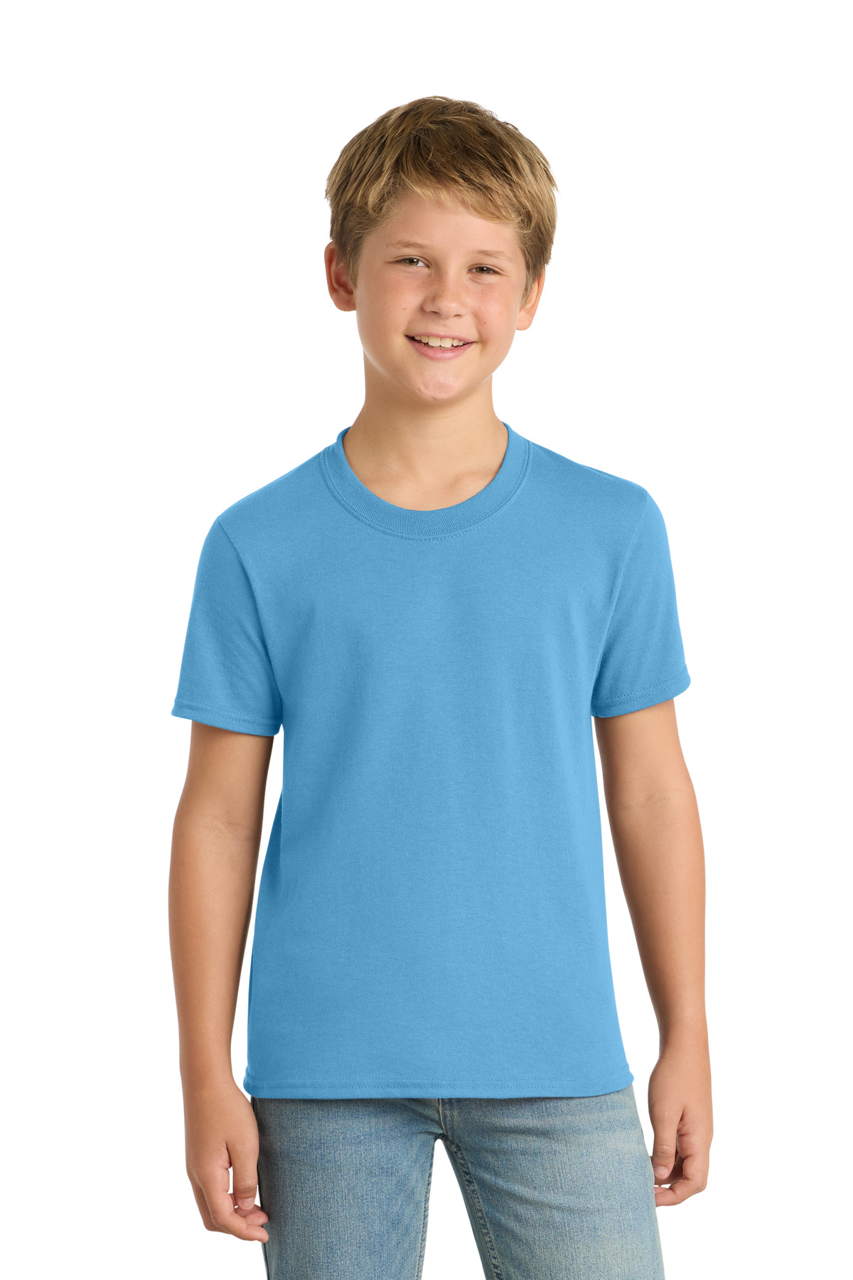 Port & Co ™ Youth Core Blend Tee. PC55Y - Aquatic Blue