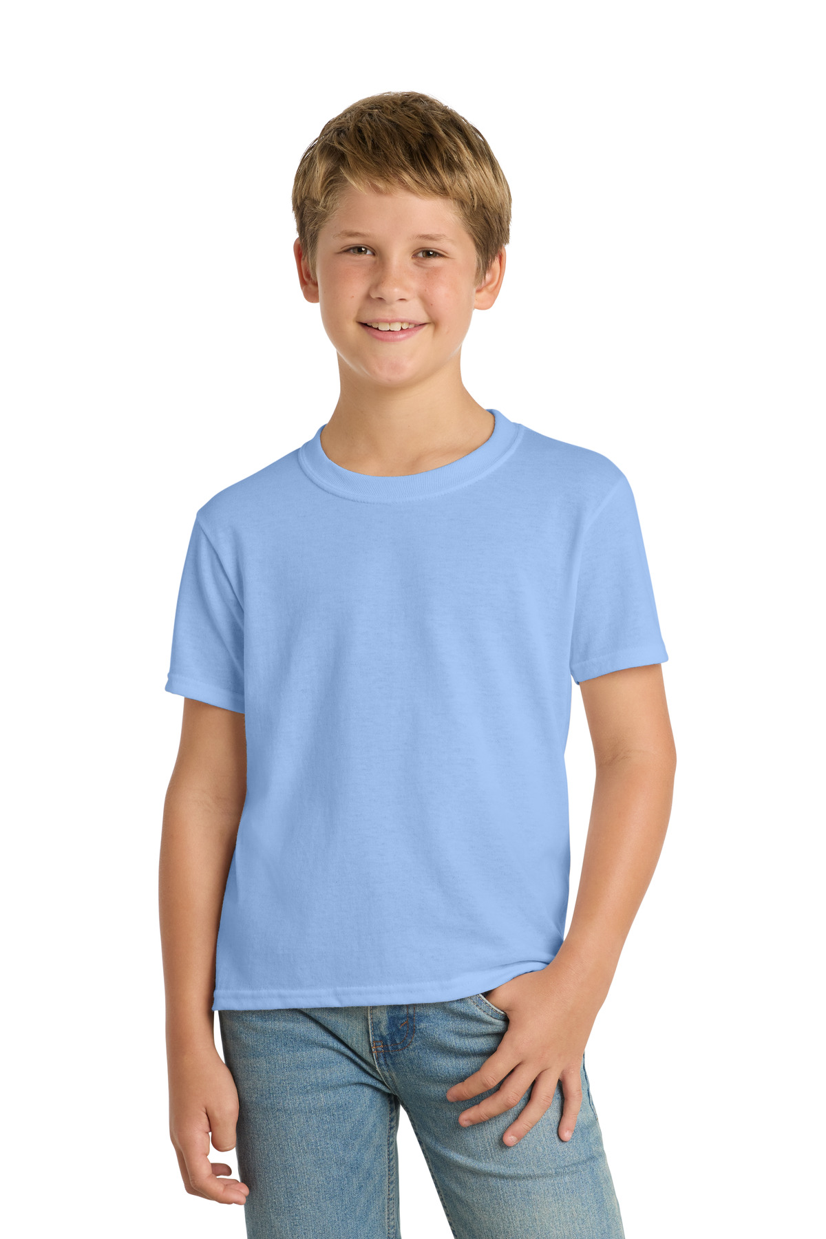 Port & Co ™ Youth Core Blend Tee. PC55Y - Light Blue