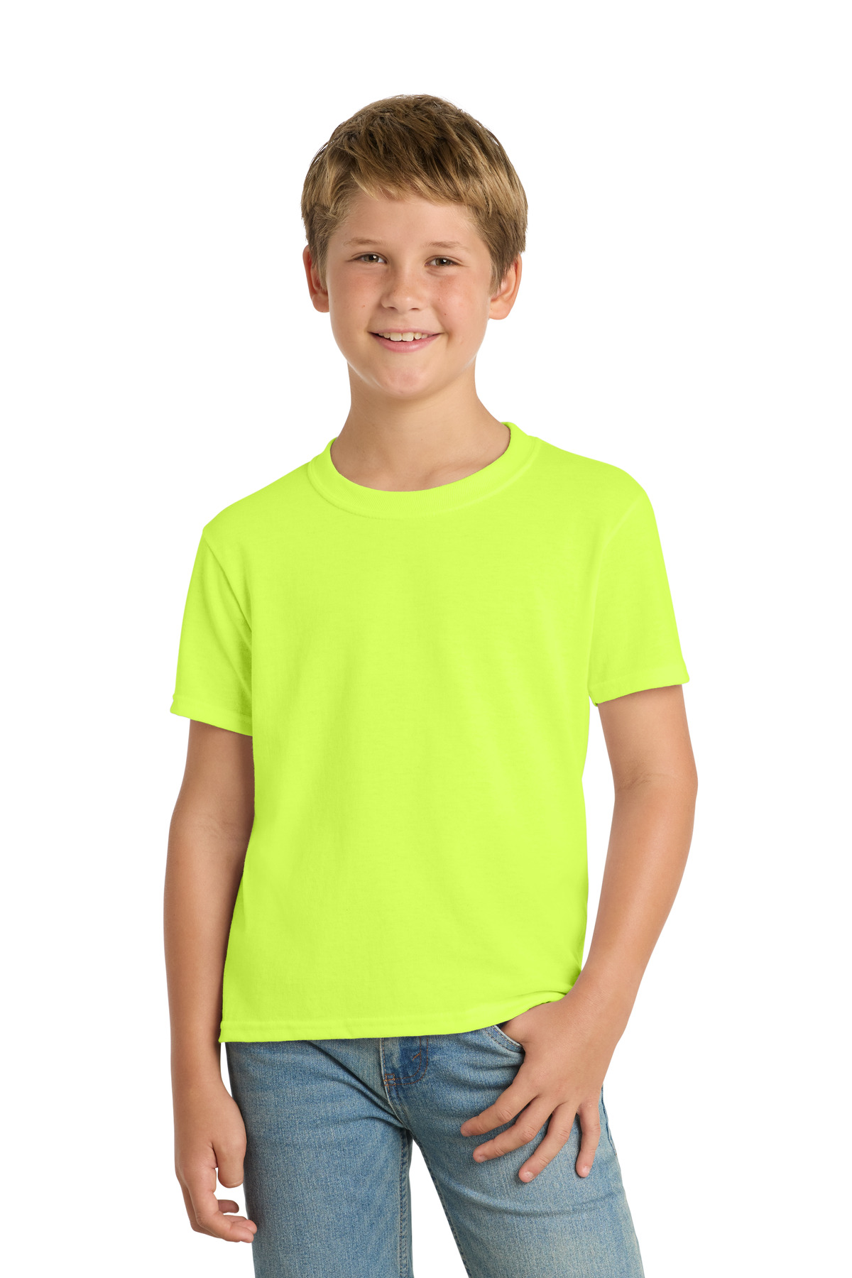 Port & Co ™ Youth Core Blend Tee. PC55Y - Safety Green
