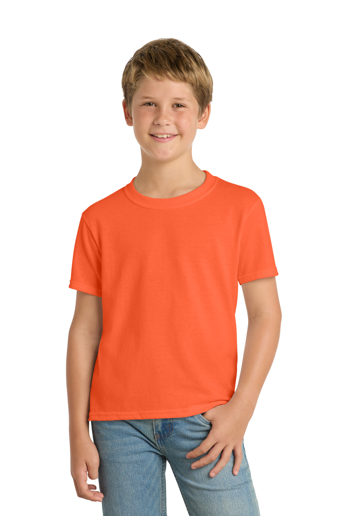 Port & Co ™ Youth Core Blend Tee. PC55Y - Safety Orange