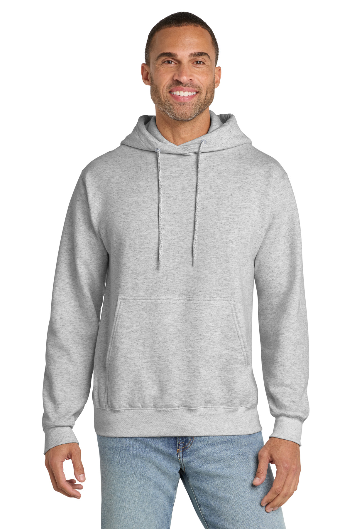 Port & Co ™  Essential Fleece Pullover Hooded Sweatshirt.  PC90H - Front Model