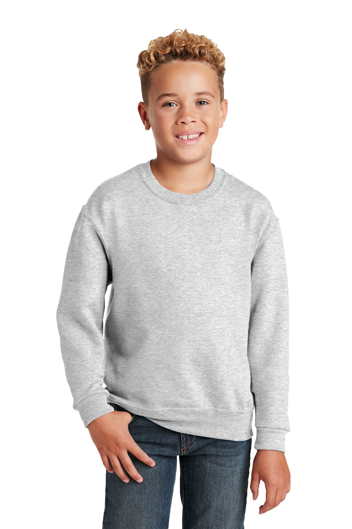 Jerzees ®  - Youth NuBlend ®  Crewneck Sweatshirt.  562B - Front Model