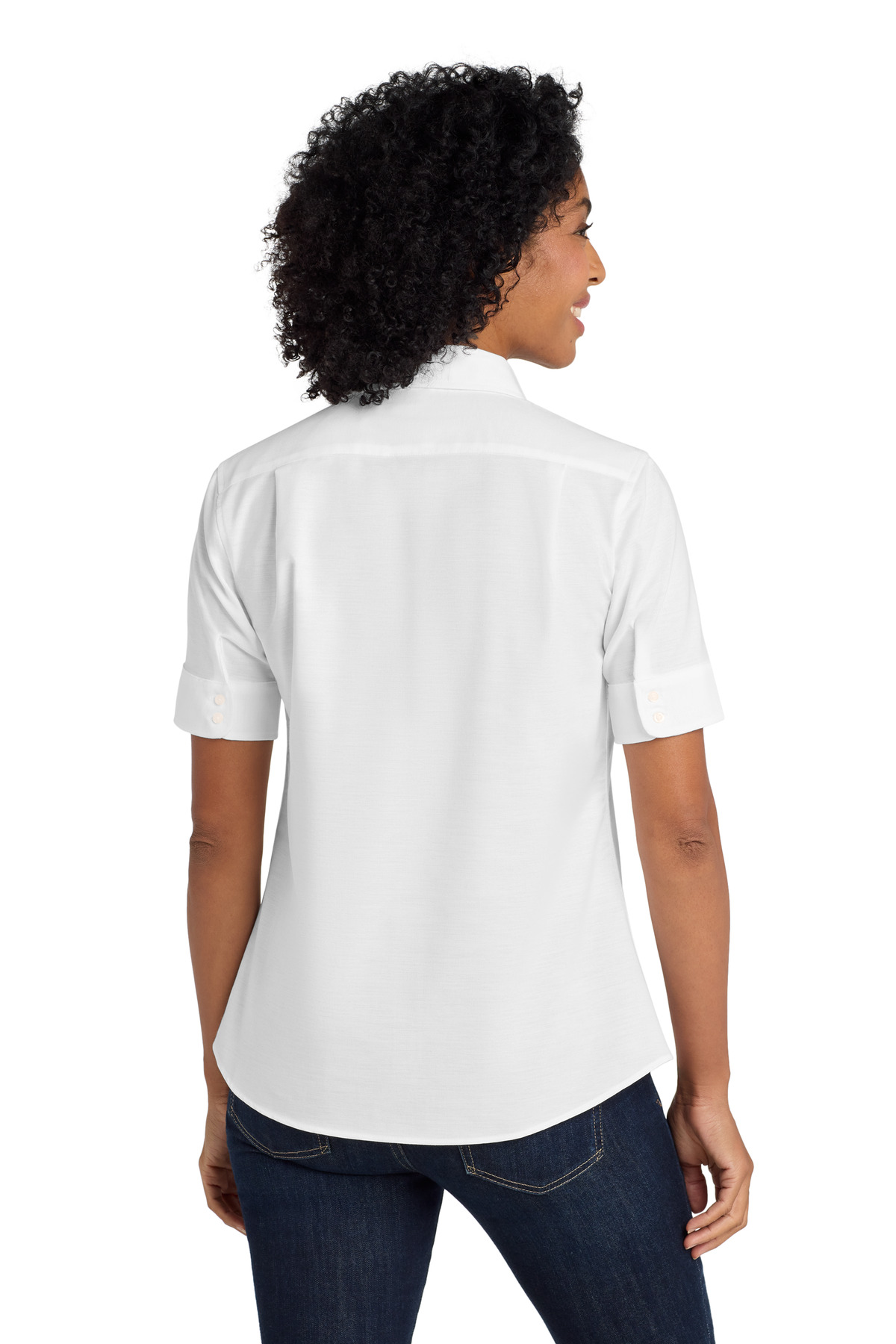 Port Authority Women's Short Sleeve SuperPro Oxford Shirt. L659