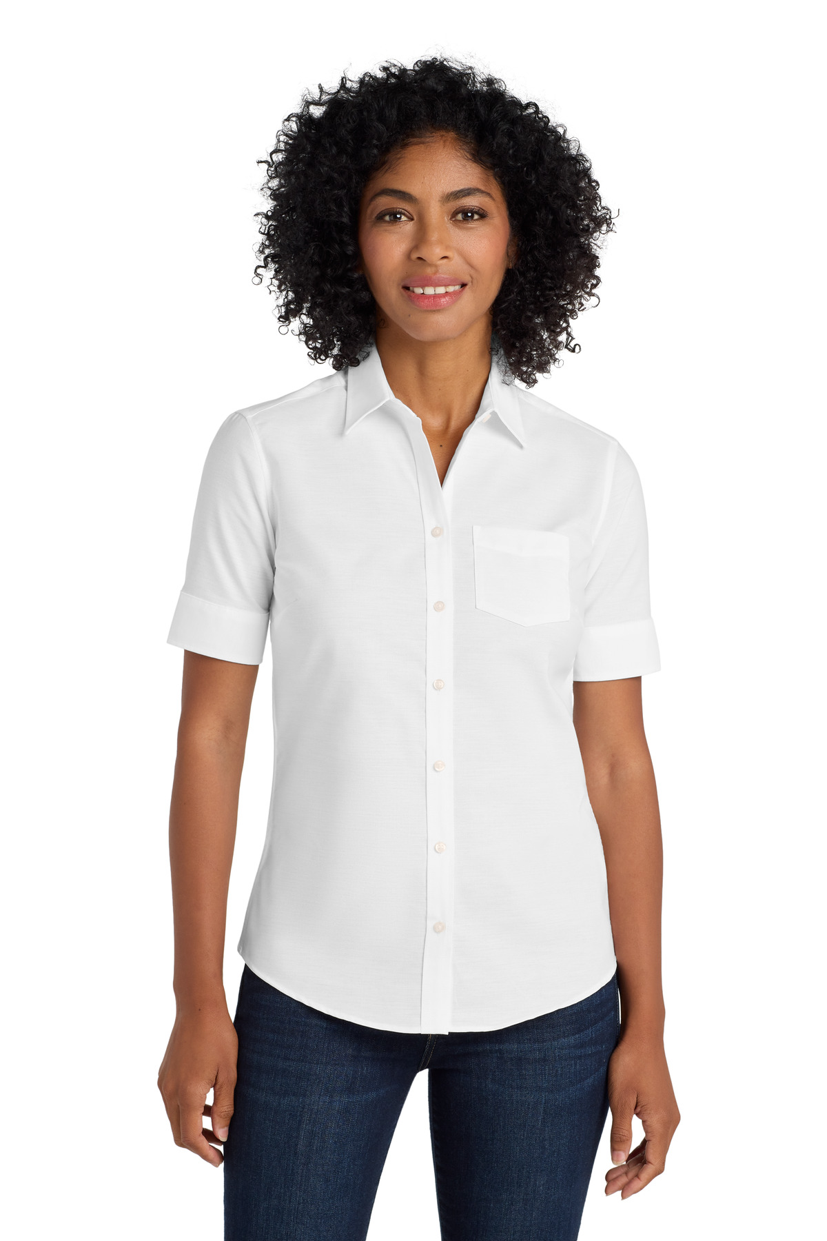 Port Authority ® Women's Short Sleeve SuperPro ™ Oxford Shirt. L659 - Image 4