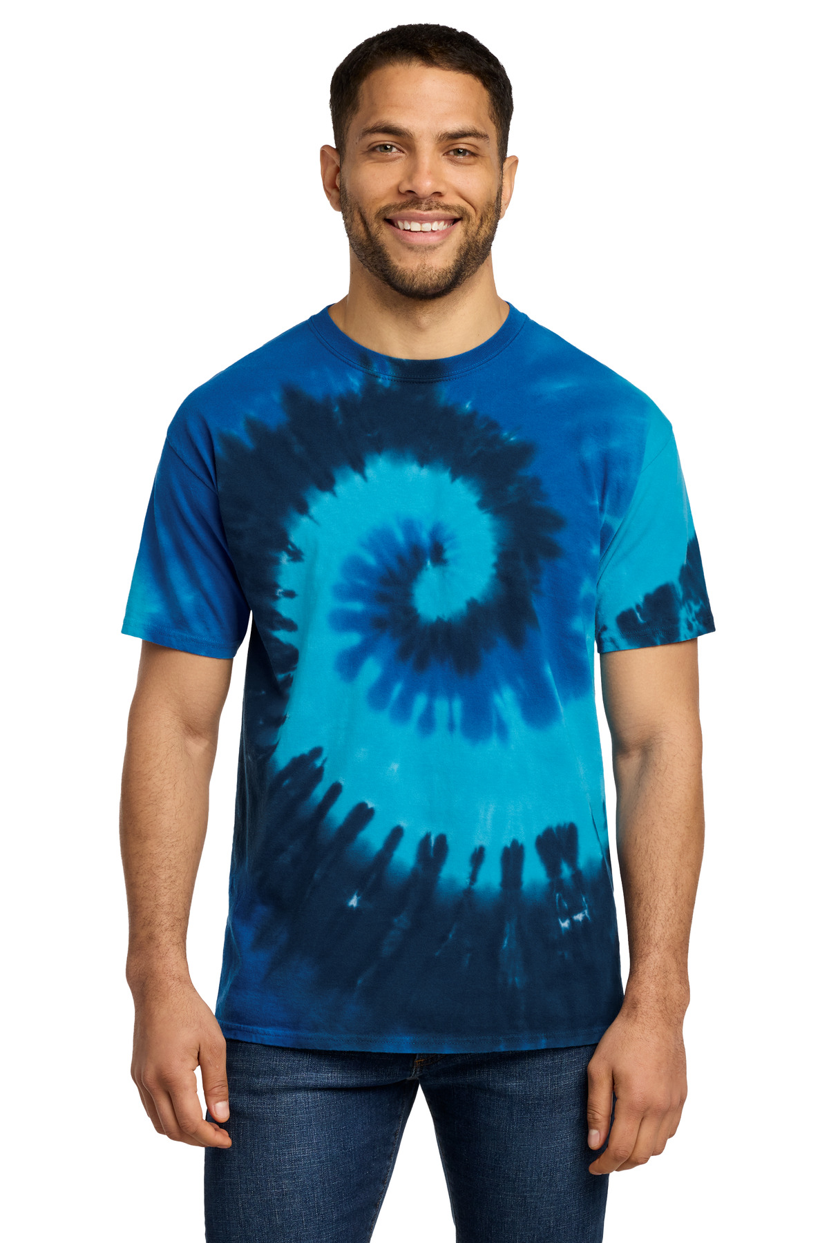 Port & Co ™ Tie-Dye Tee. PC147 - Ocean Rainbow