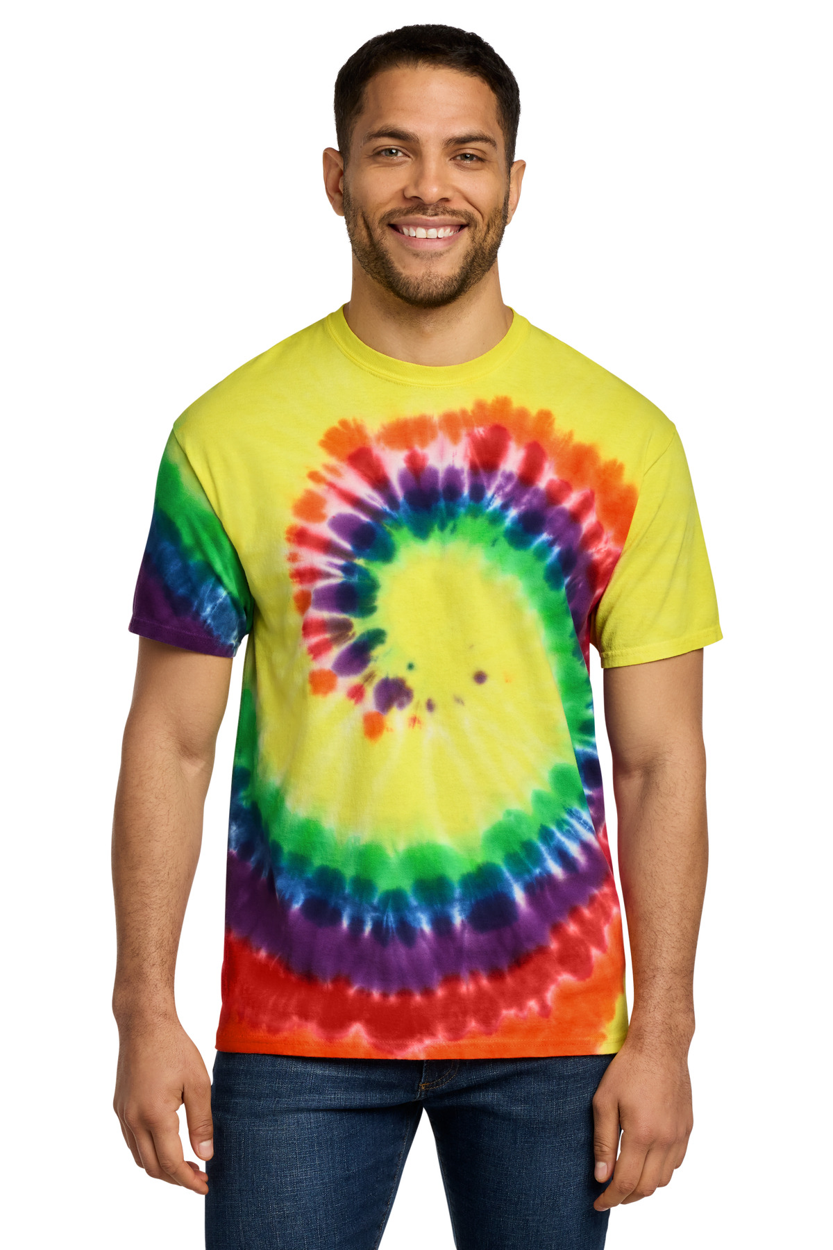 Port & Co ™ Tie-Dye Tee. PC147 - Rainbow