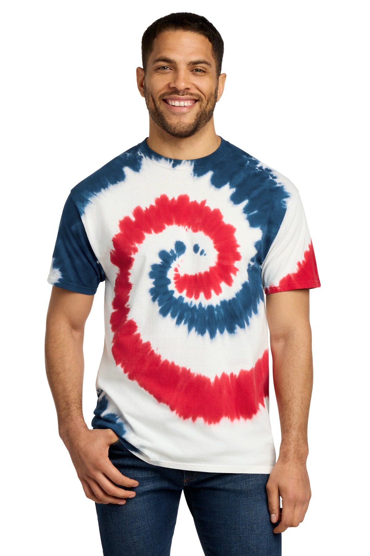 Port & Co ™ Tie-Dye Tee. PC147 - USA Rainbow