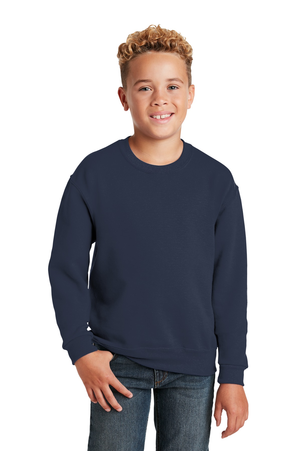 Jerzees Jerzees - Youth NuBlend Crewneck Sweatshirt. 562B in J. Navy