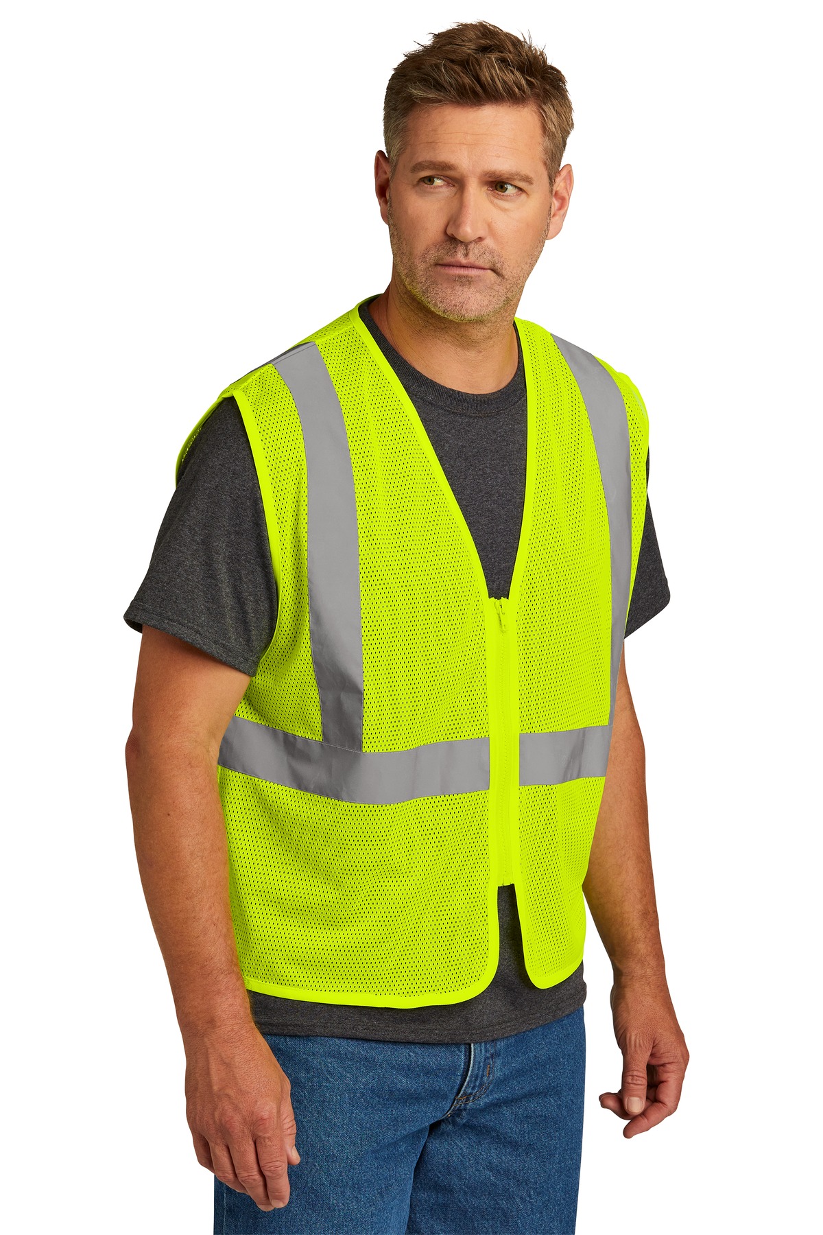 CornerStone ANSI 107 Class 2 Economy Mesh Zippered Vest. CSV101