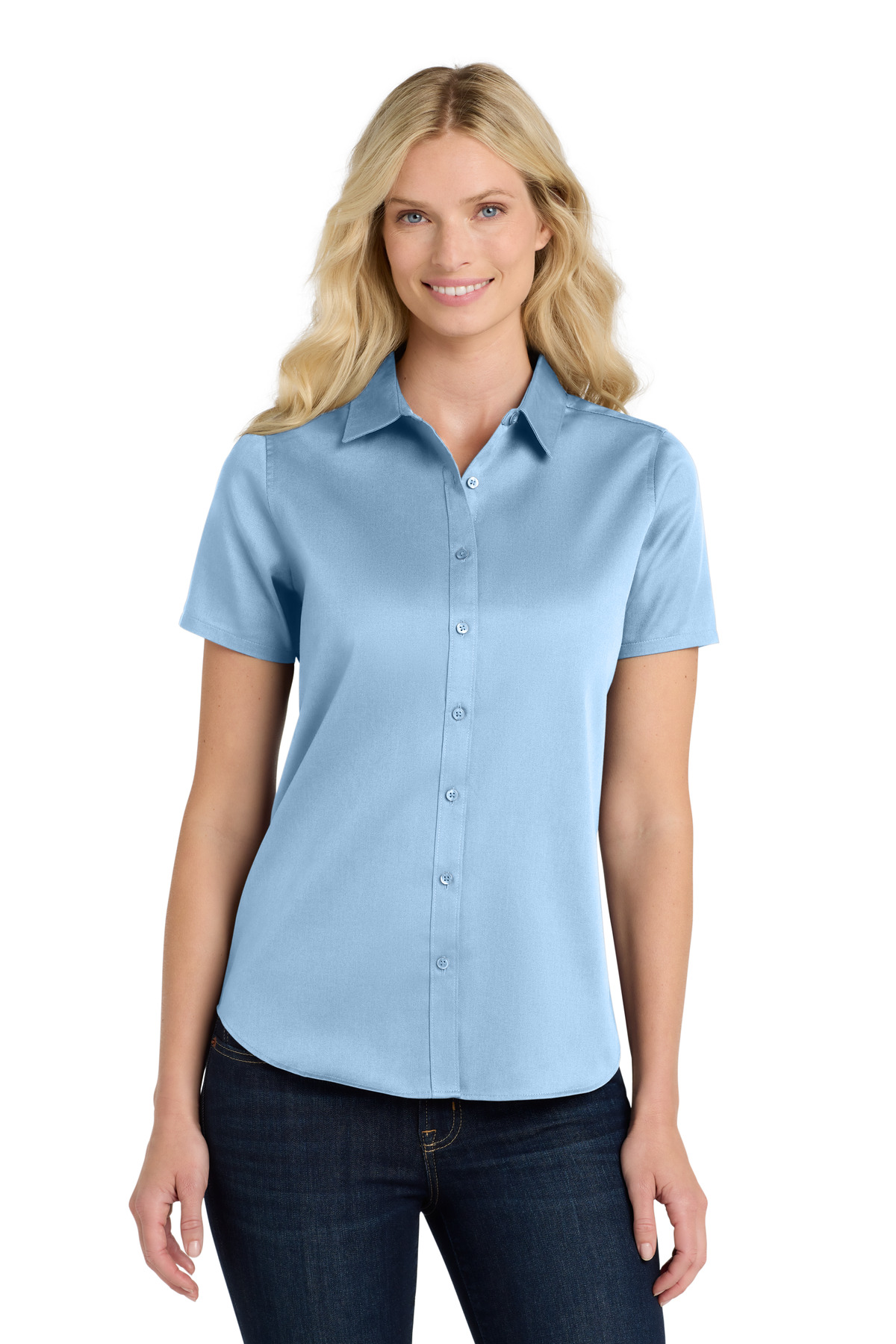 Port Authority ® Women's Short Sleeve SuperPro React ™ Twill Shirt. LW809 - Image 3