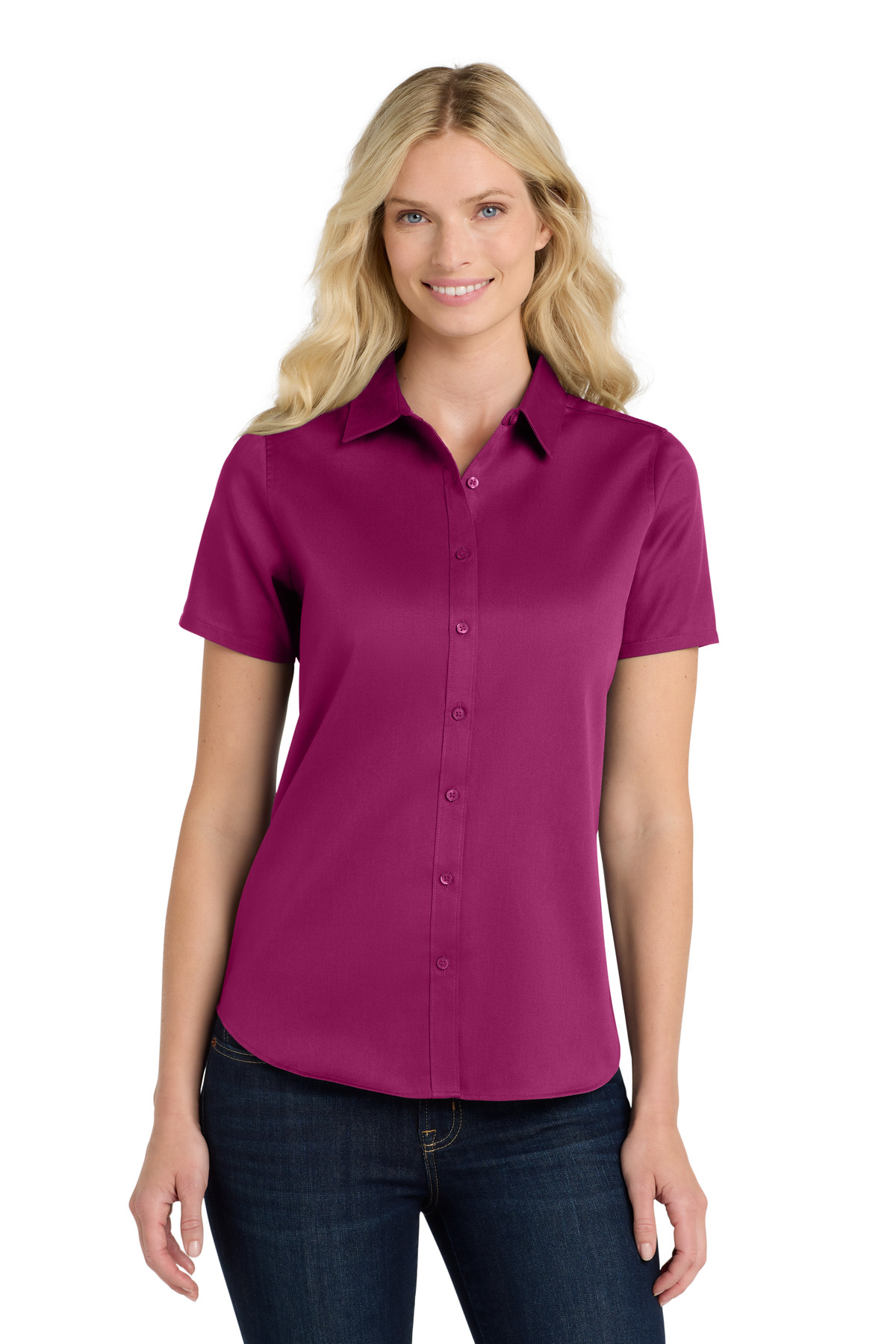 Port Authority ® Women's Short Sleeve SuperPro React ™ Twill Shirt. LW809