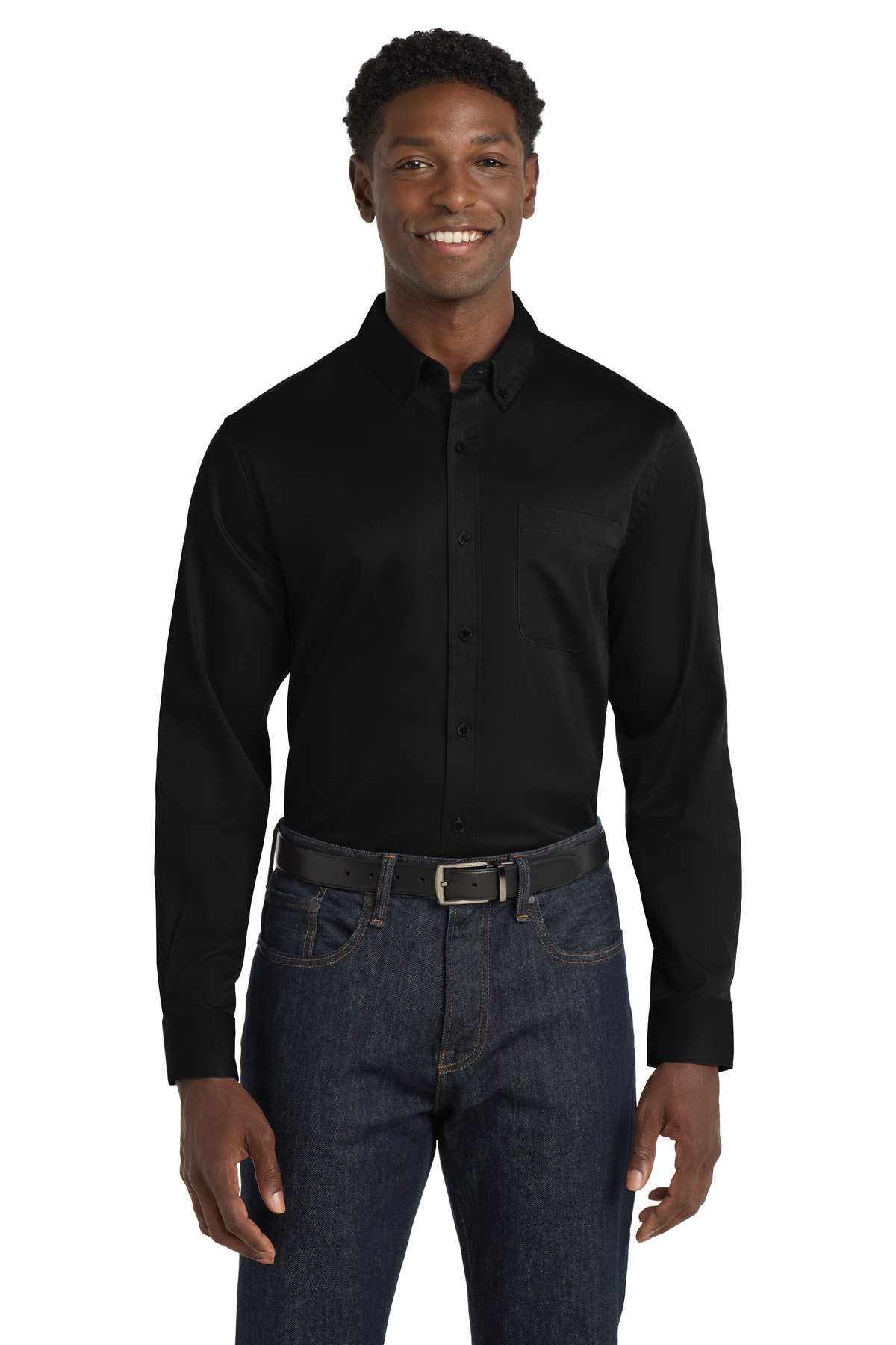 Port Authority ® Long Sleeve SuperPro React ™ Twill Shirt. W808 - Image 5