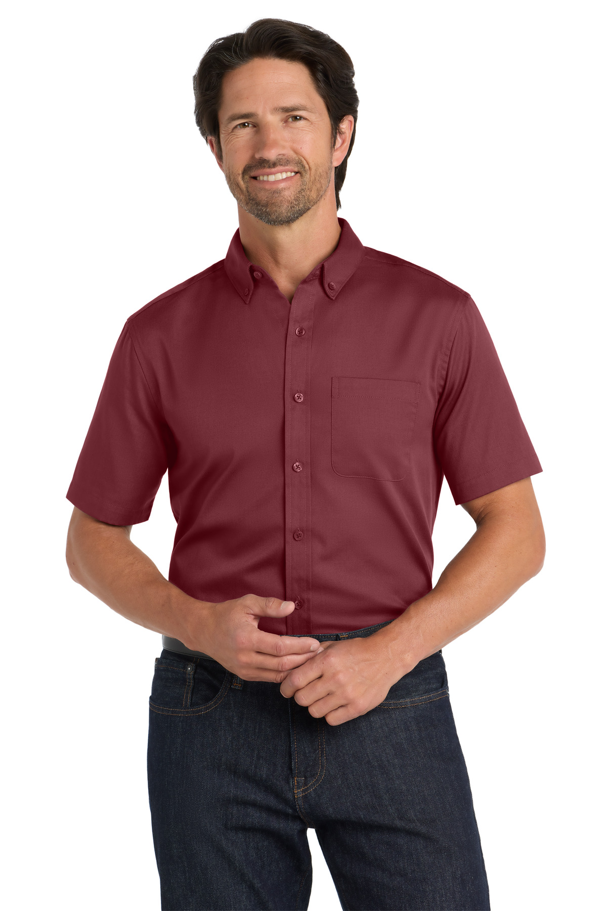 Port Authority ® Short Sleeve SuperPro React ™ Twill Shirt. W809 - Image 2