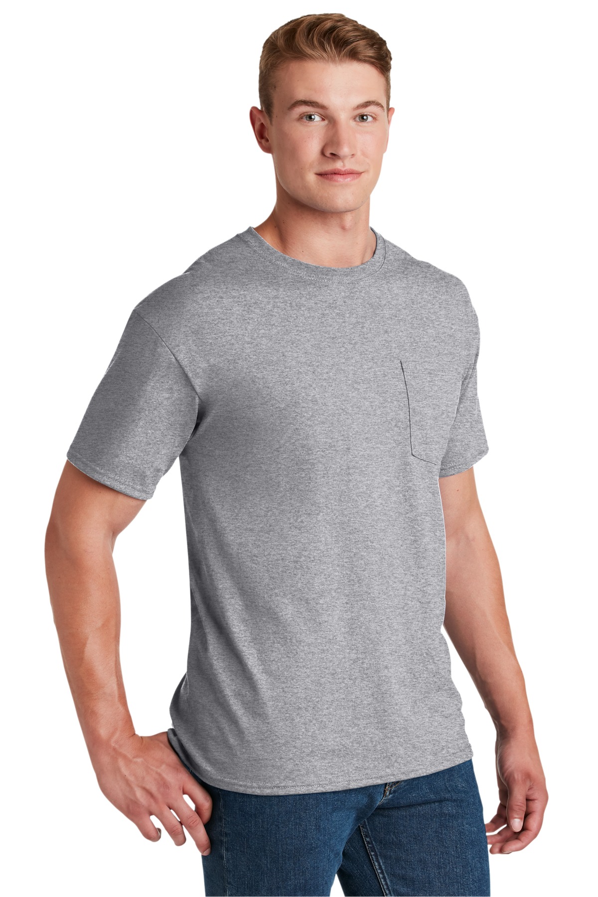 Jerzees - Dri-Power 50/50 Cotton/Poly Pocket T-Shirt. 29MP