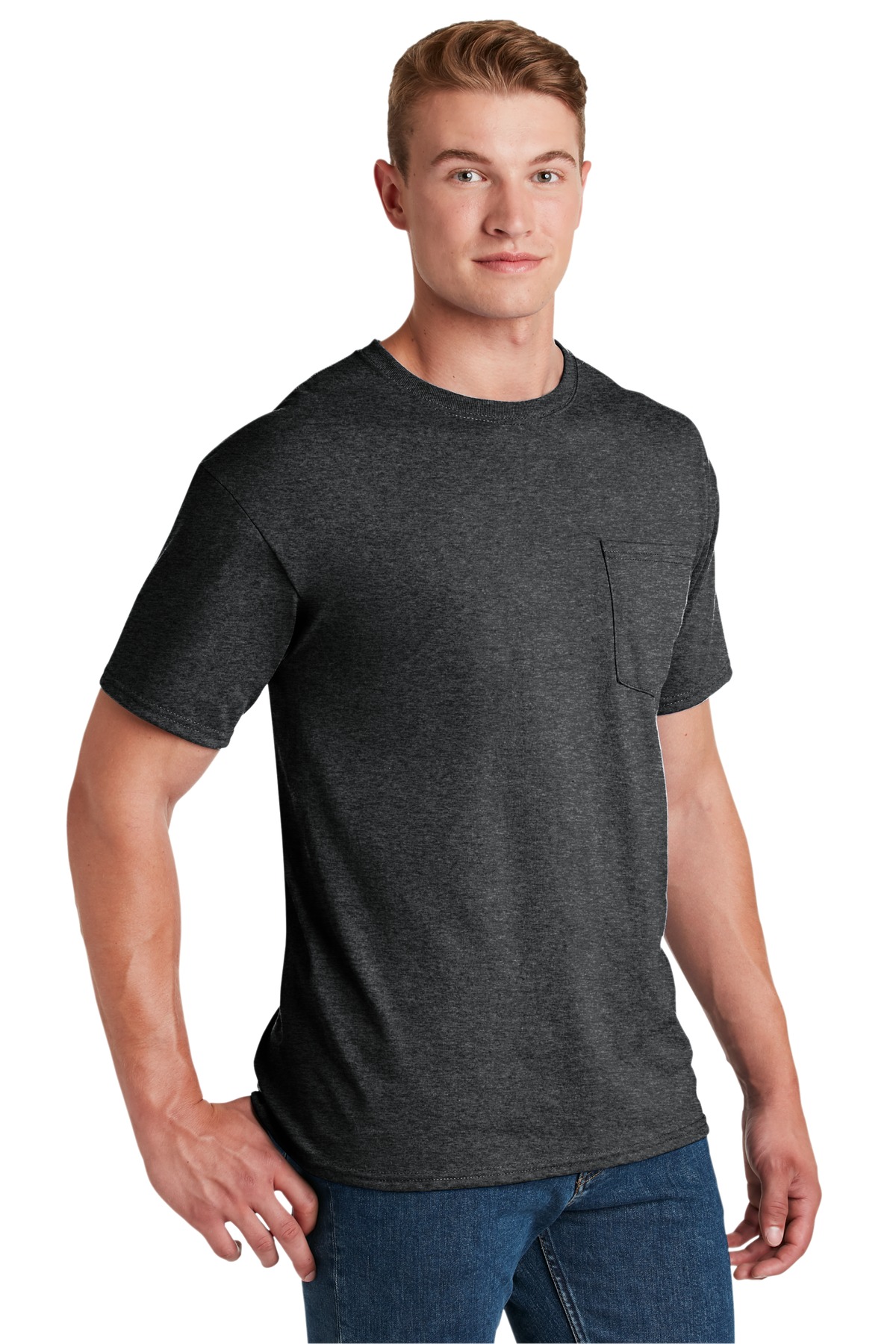 Jerzees - Dri-Power 50/50 Cotton/Poly Pocket T-Shirt. 29MP