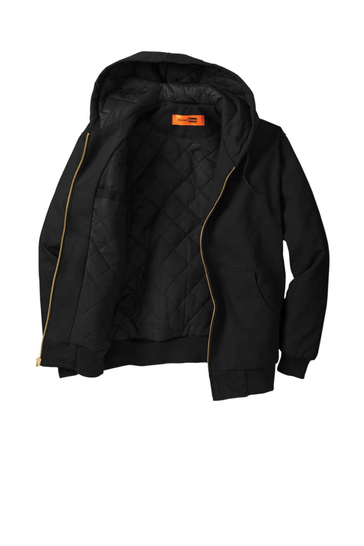 CornerStone - Duck Cloth Hooded Work Jacket. J763H in Black