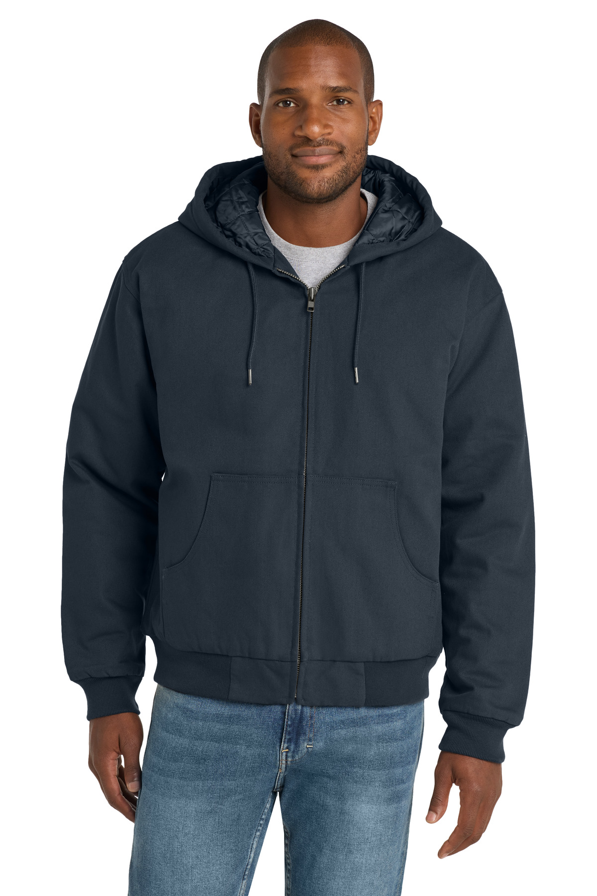 CornerStone ®  - Duck Cloth Hooded Work Jacket.  J763H - Front Model