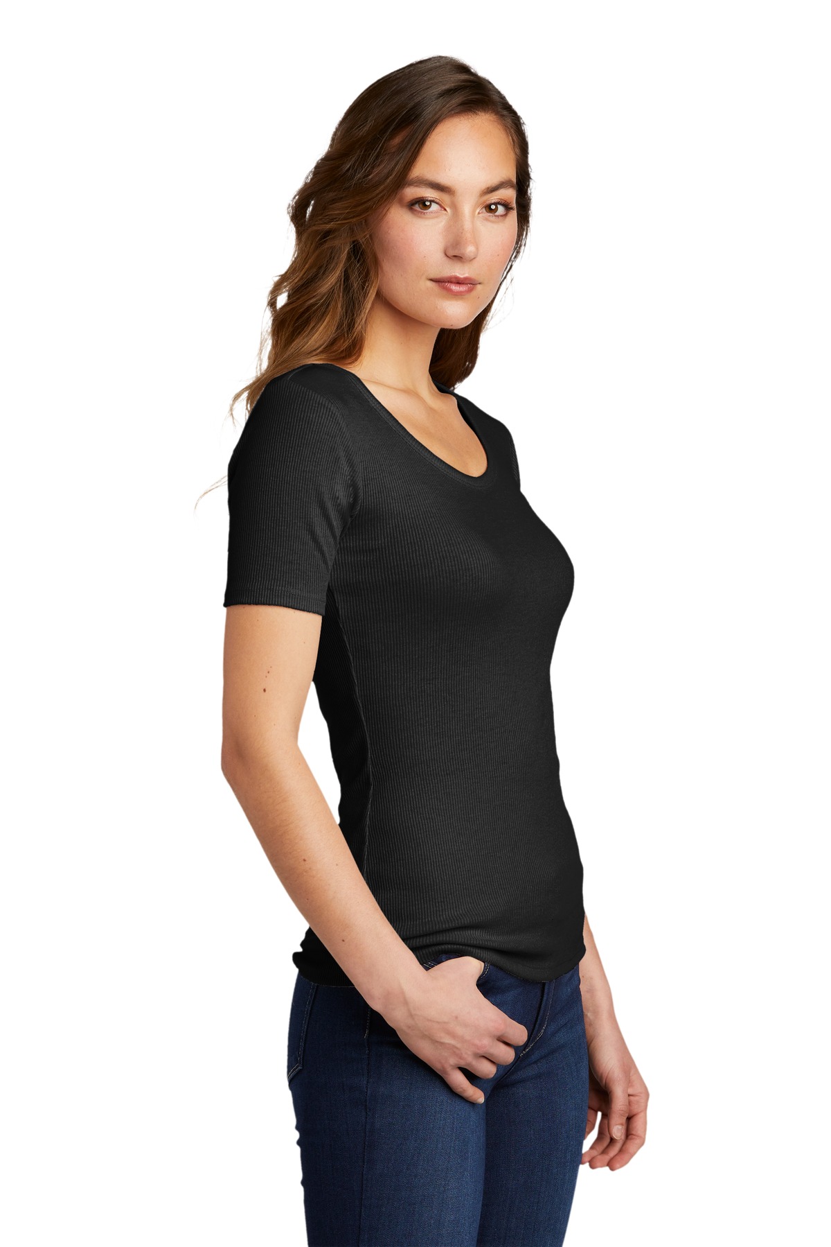 District Women's V.I.T. Rib Scoop Neck Tee DT6020