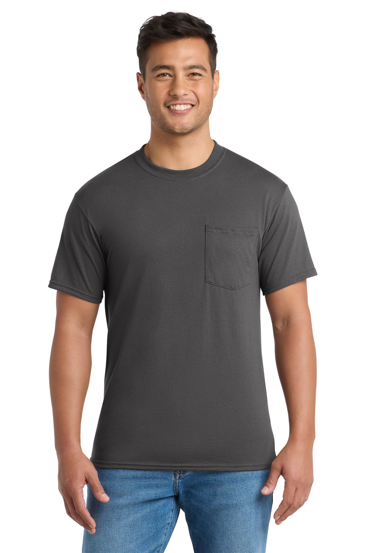 Port & Co ™ Tall Core Blend Pocket Tee. PC55PT - Charcoal