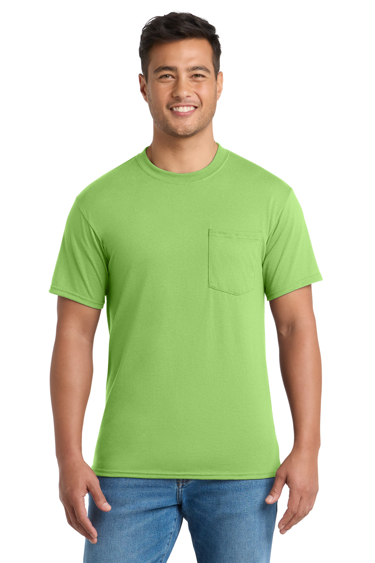Port & Co ™ Tall Core Blend Pocket Tee. PC55PT - Lime