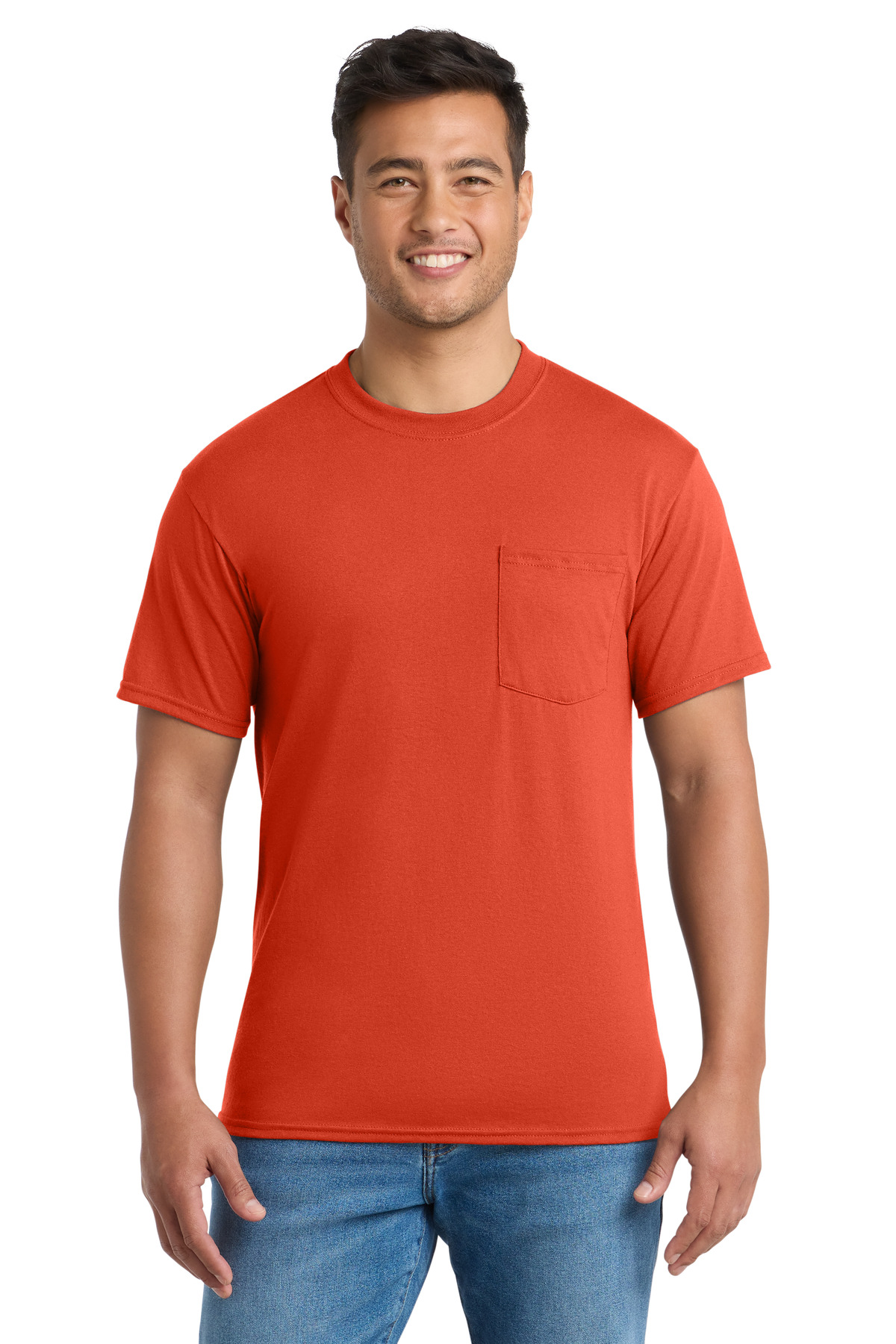 Port & Co ™ Tall Core Blend Pocket Tee. PC55PT - Orange