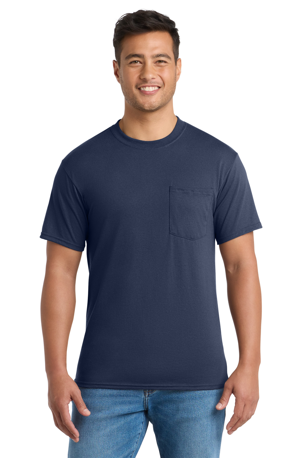 Port & Co ™ Core Blend Pocket Tee. PC55P - Navy