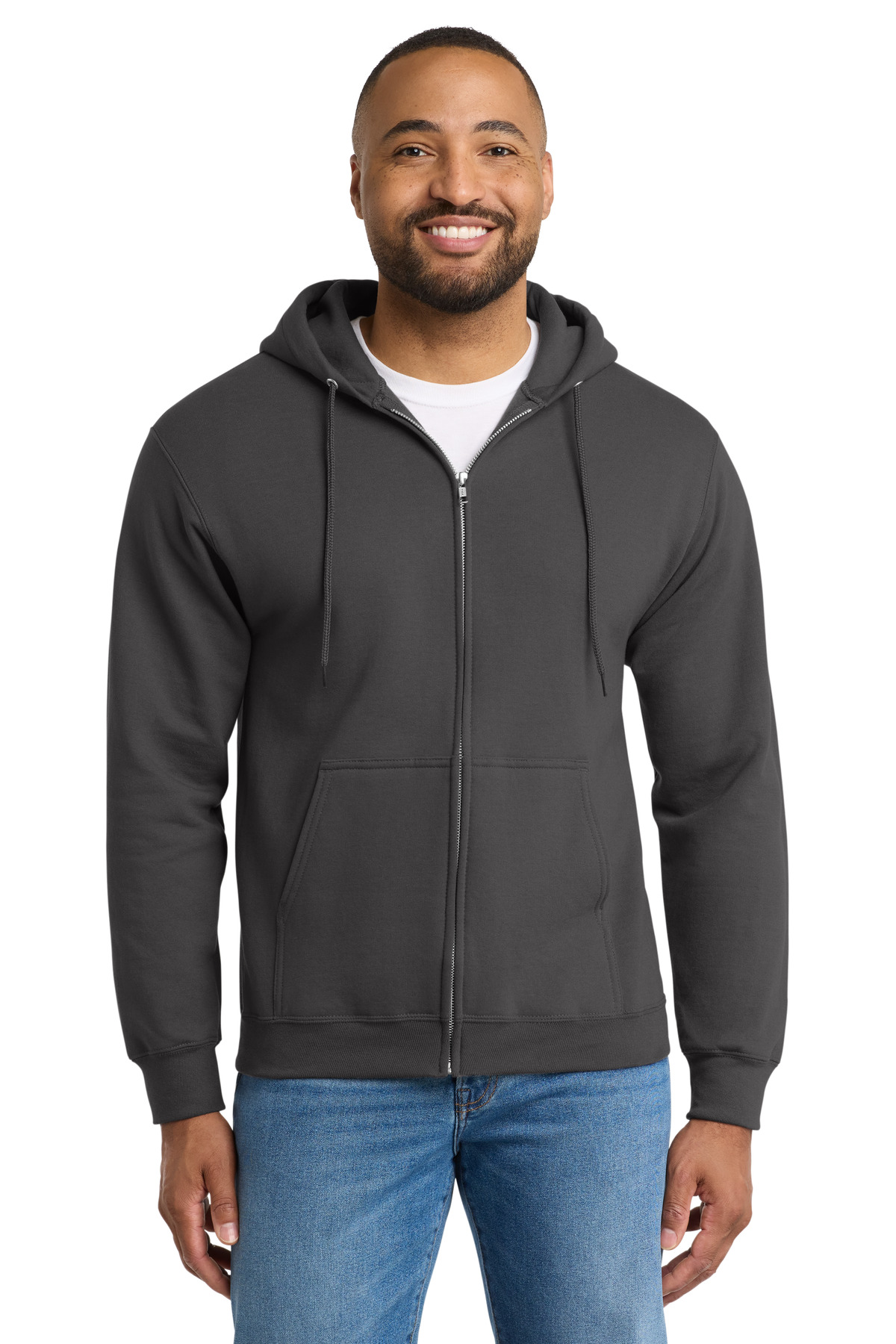 Port & Co Tall Essential Fleece Full-Zip Hooded Sweatshirt. PC90ZHT