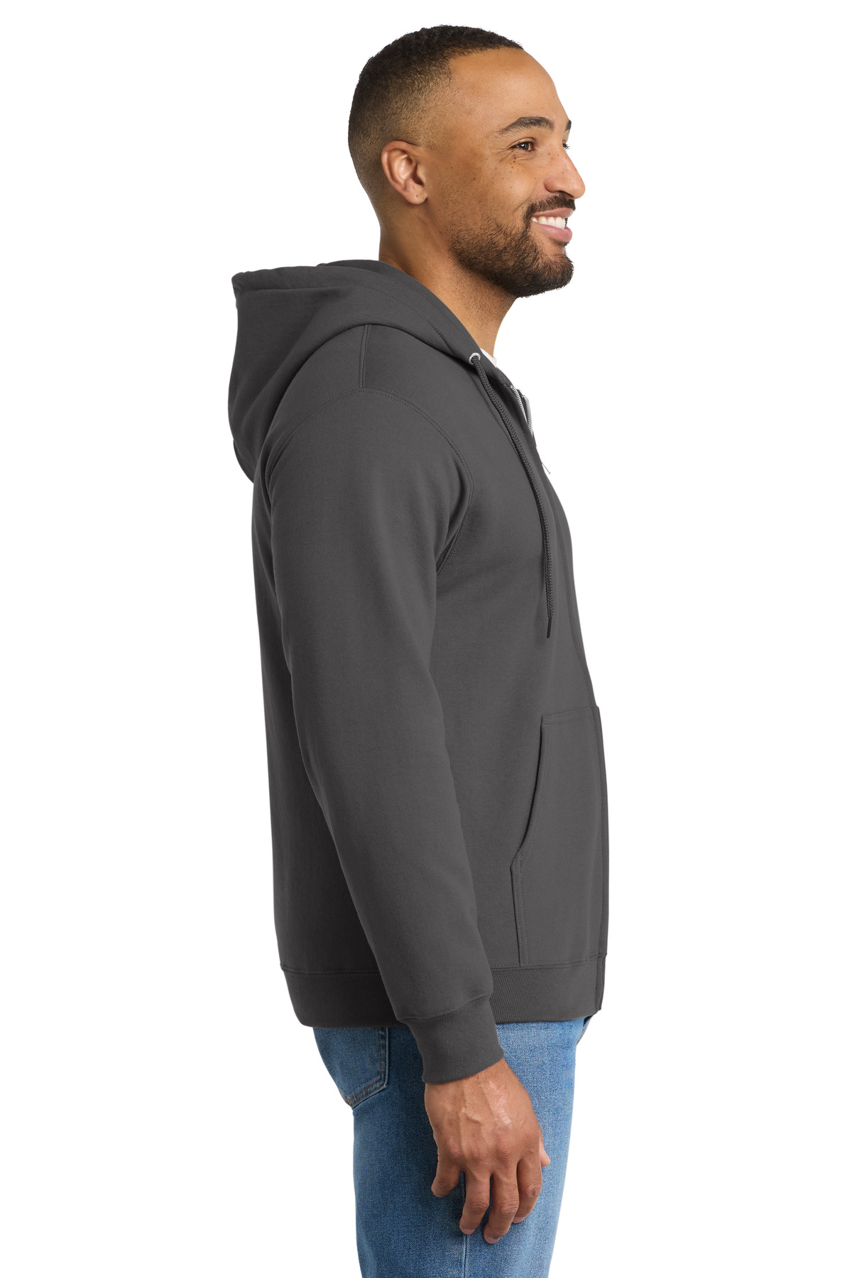 Port & Co Tall Essential Fleece Full-Zip Hooded Sweatshirt. PC90ZHT