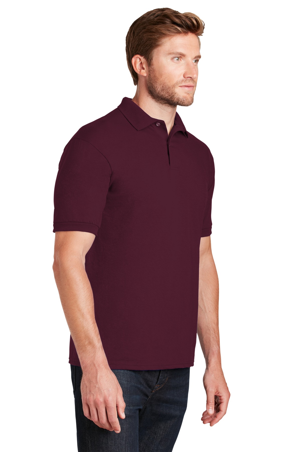 Hanes EcoSmart - 5.2-Ounce Jersey Knit Sport Shirt     054X