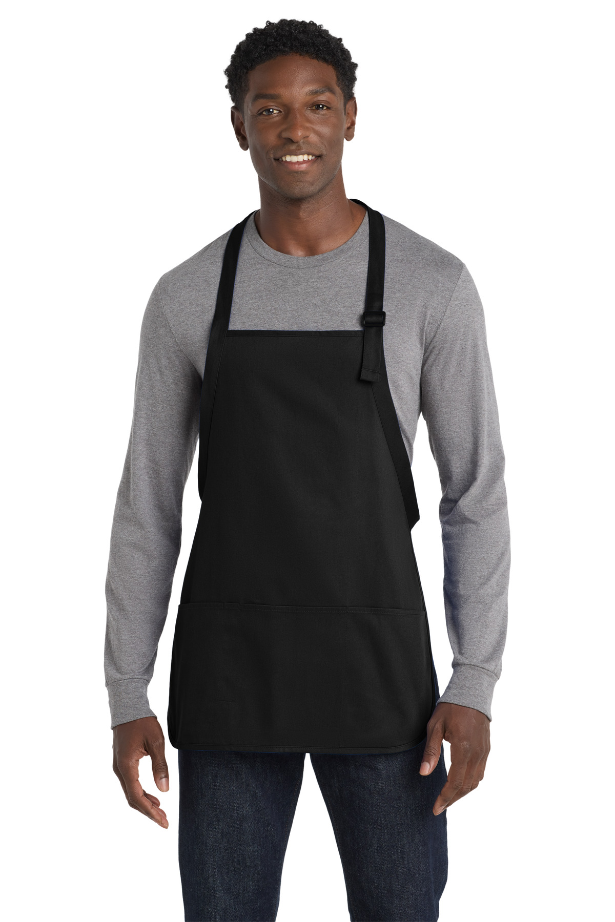 Port Authority Medium-Length Apron with Pouch Pockets-Port Authority