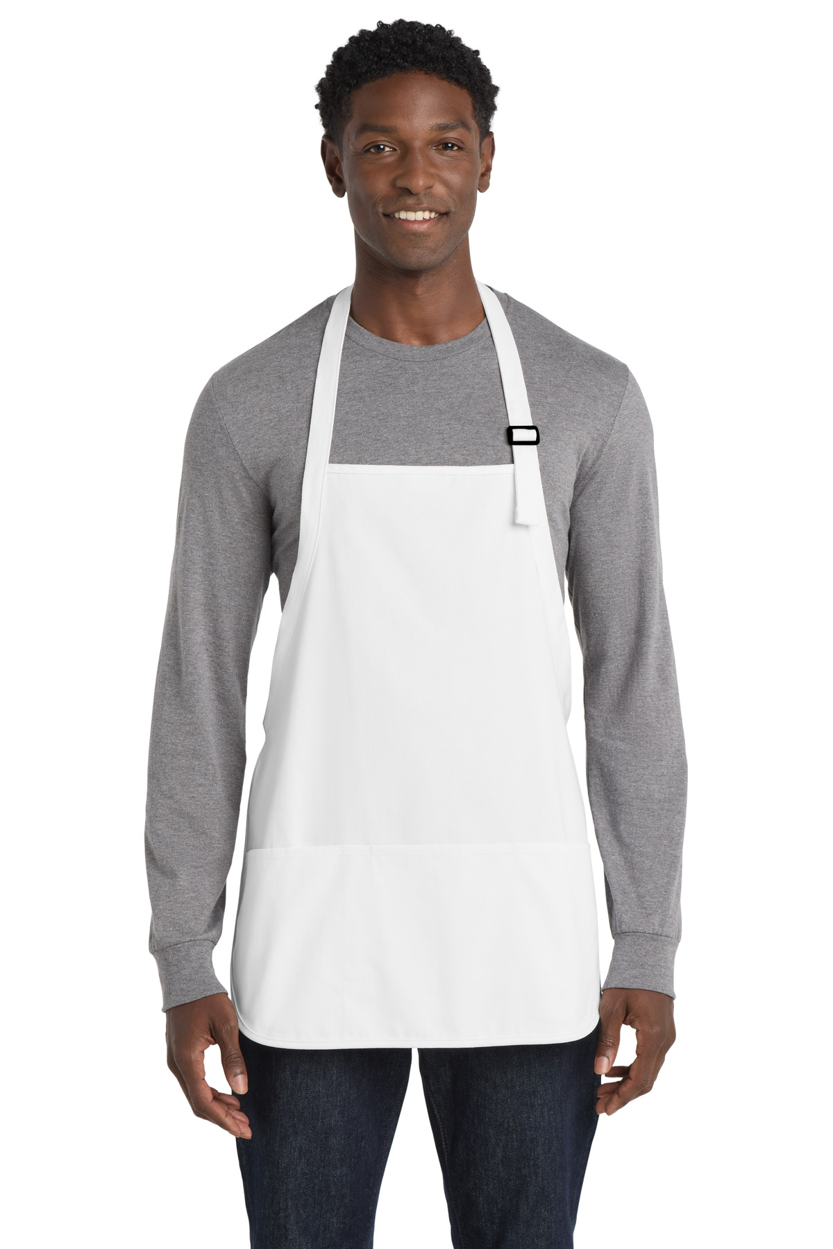 Port Authority Port Authority Medium-Length Apron with Pouch Pockets. A510 in White