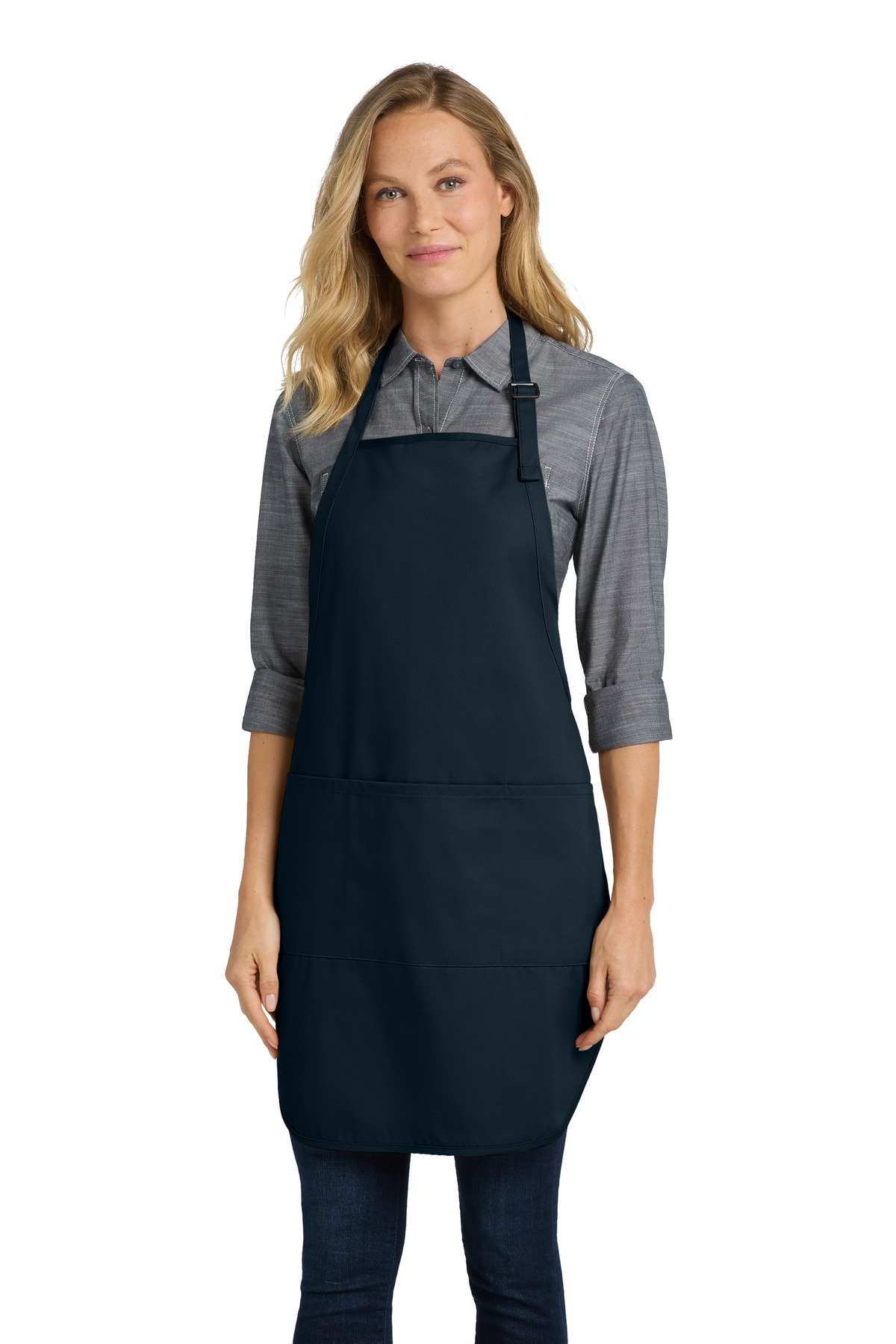 Easy Care Full-Length Apron with Stain Release - Navy