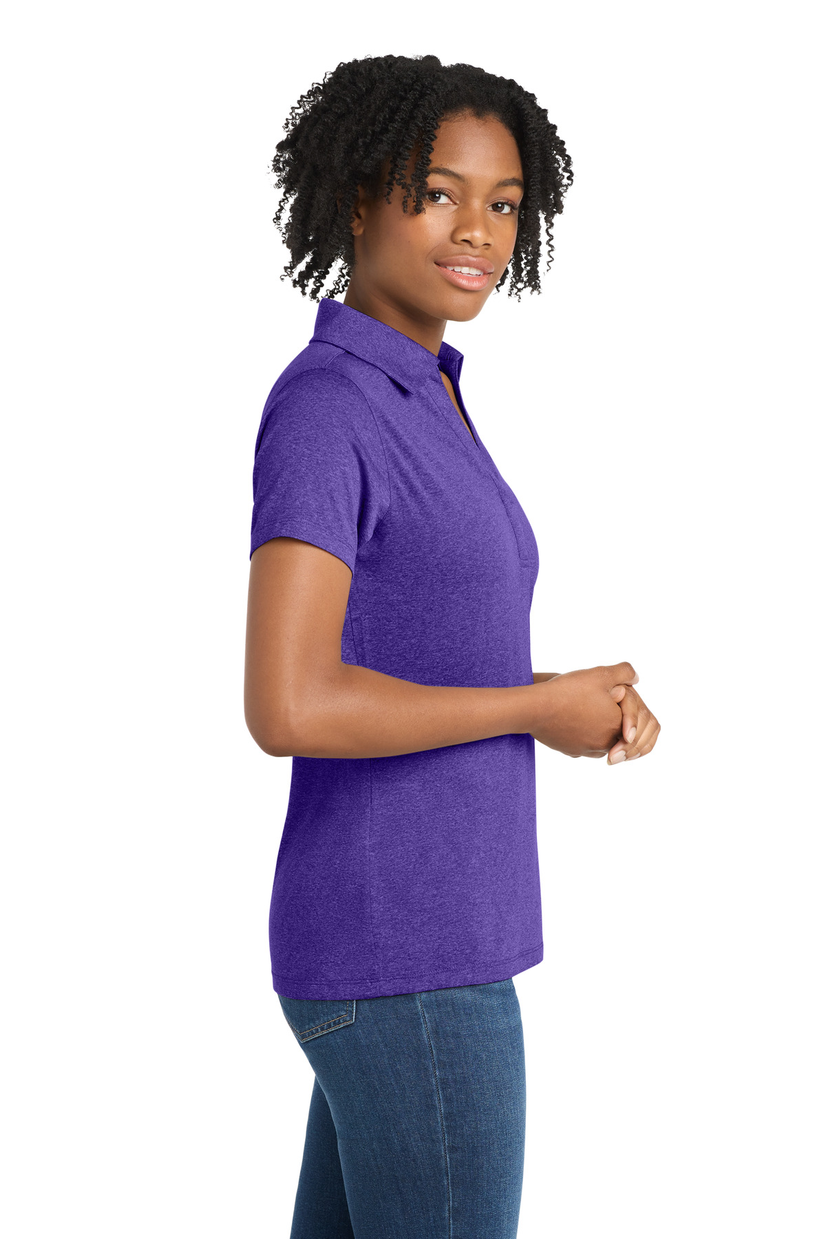 Sport-Tek Women's Heather Contender Polo. LST660