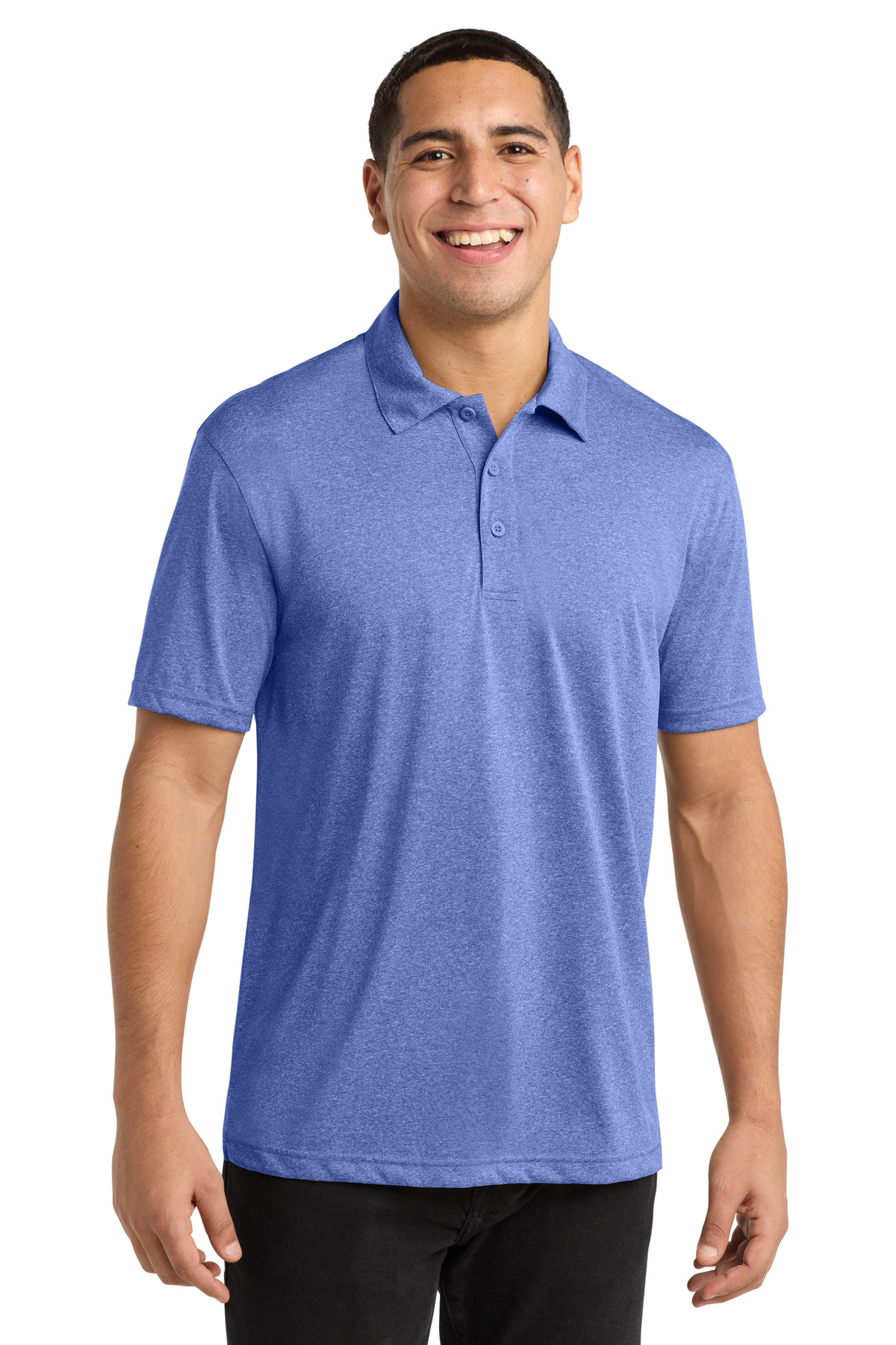 Sport-Tek Sport-Tek Heather Contender Polo. ST660 in True Royal Heather