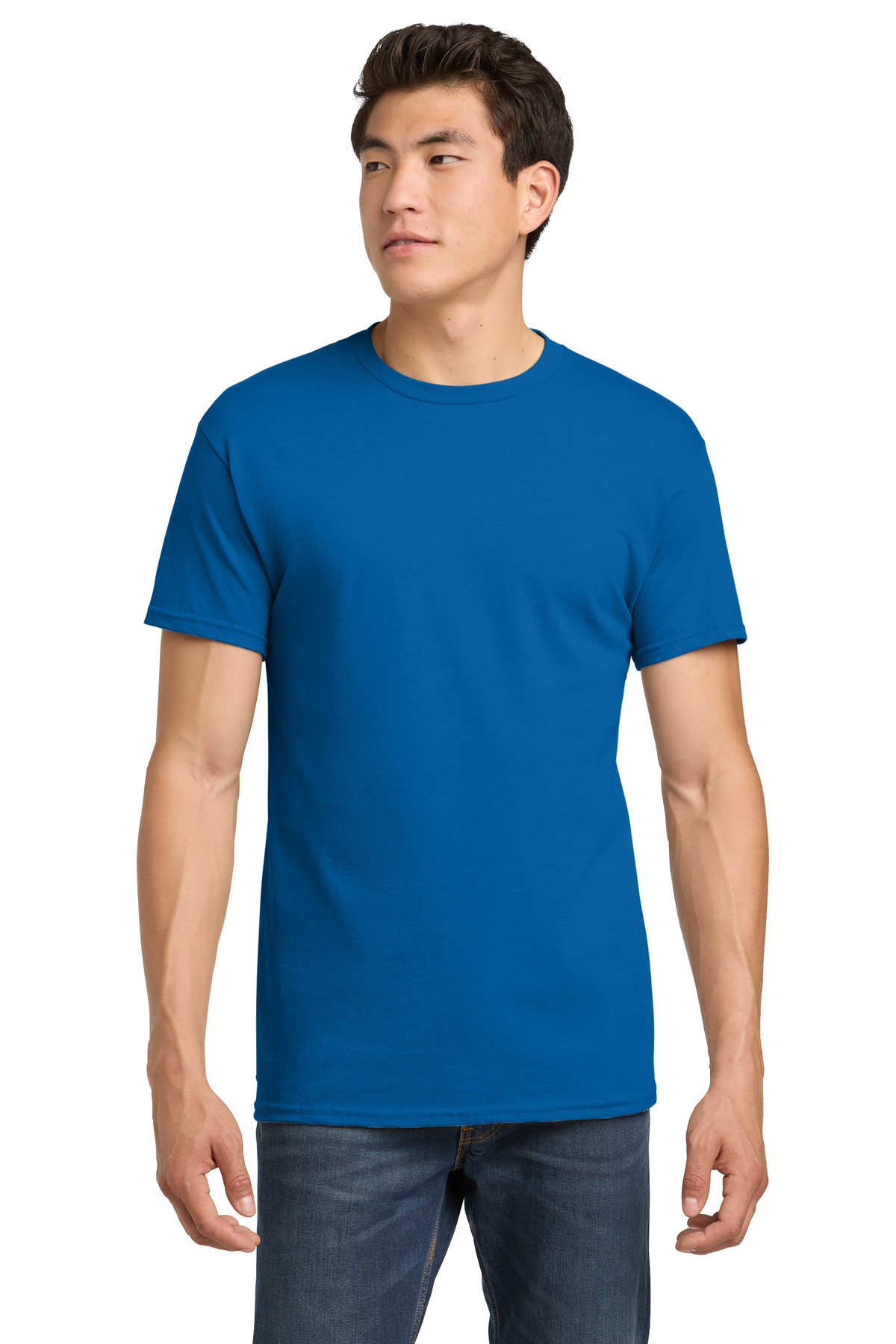 Gildan 5000 swatch in Neon Blue