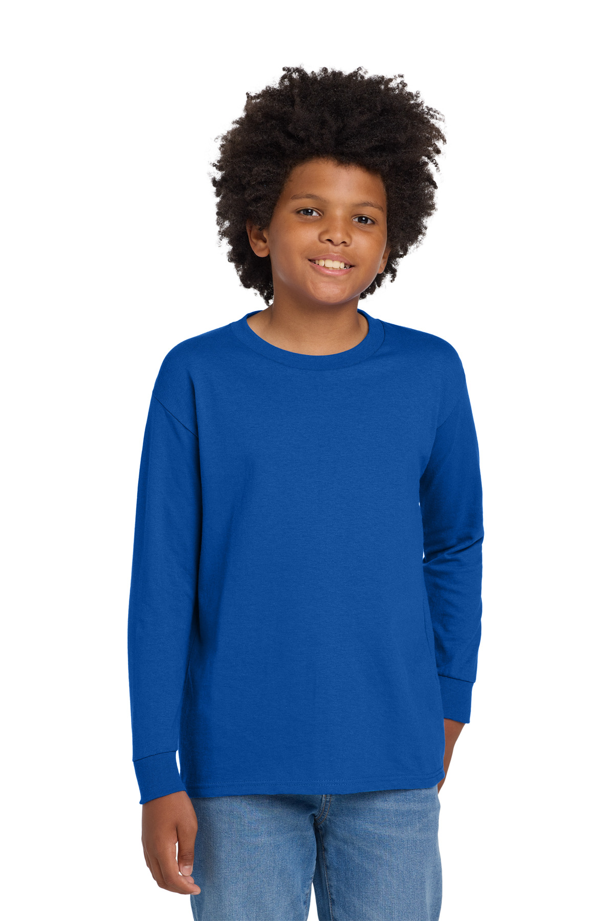 Gildan ® Youth Heavy Cotton ™ 100% Cotton Long Sleeve T-Shirt. 5400B - Royal