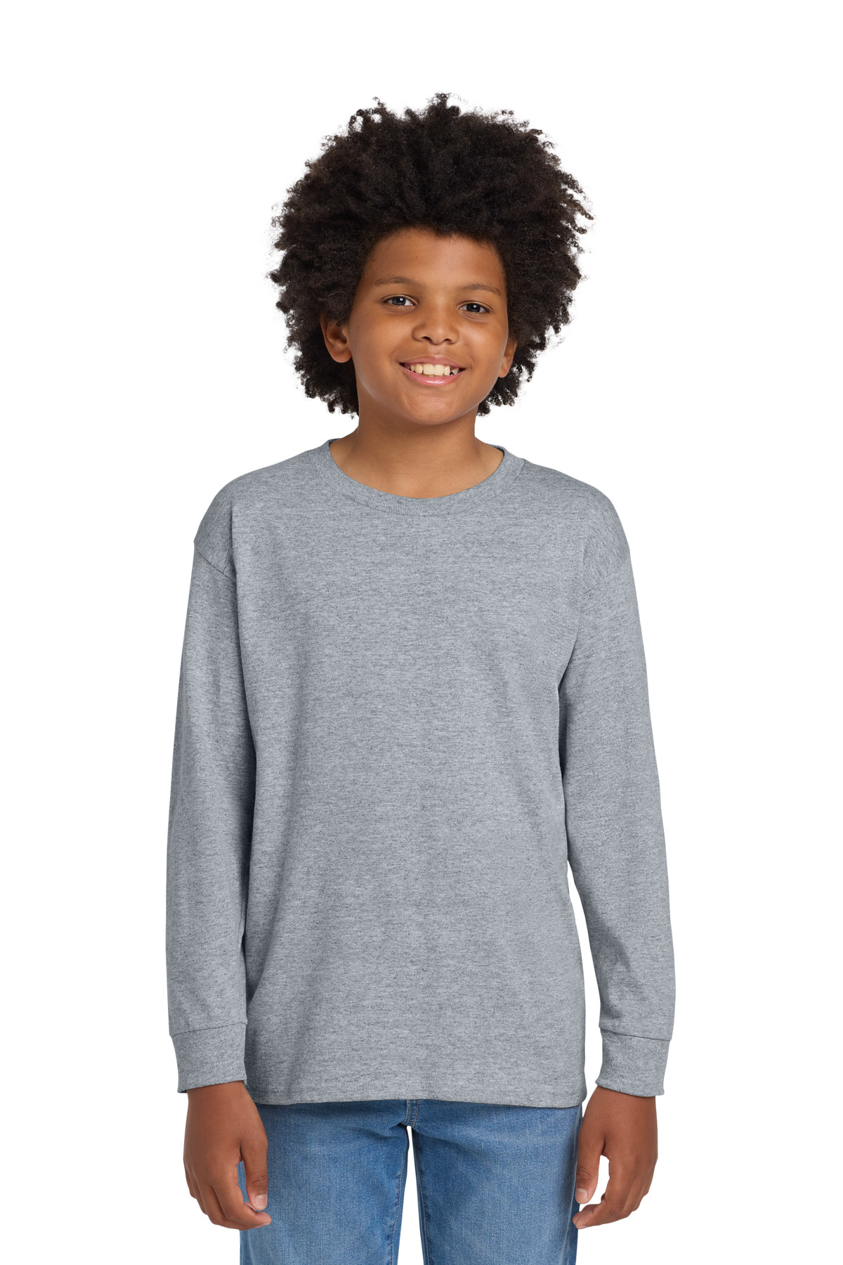 Gildan ® Youth Heavy Cotton ™ 100% Cotton Long Sleeve T-Shirt. 5400B - Sport Grey